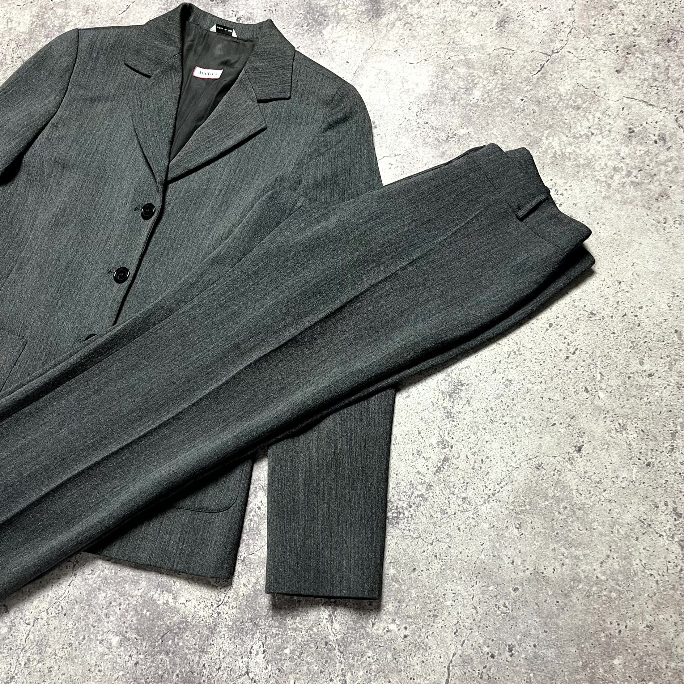 MAX&Co. Max Mara Gray Suit Blazer Pants Wool Blend IT38 US6 Size XS / US 0-2 / IT 36-38 - 3 Thumbnail