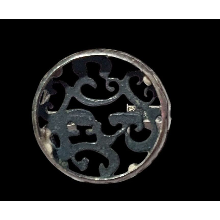 Other Vintage Sterling Silver Floral Scroll Concave Ring Size 7 1/ Size ONE SIZE - 9 Thumbnail