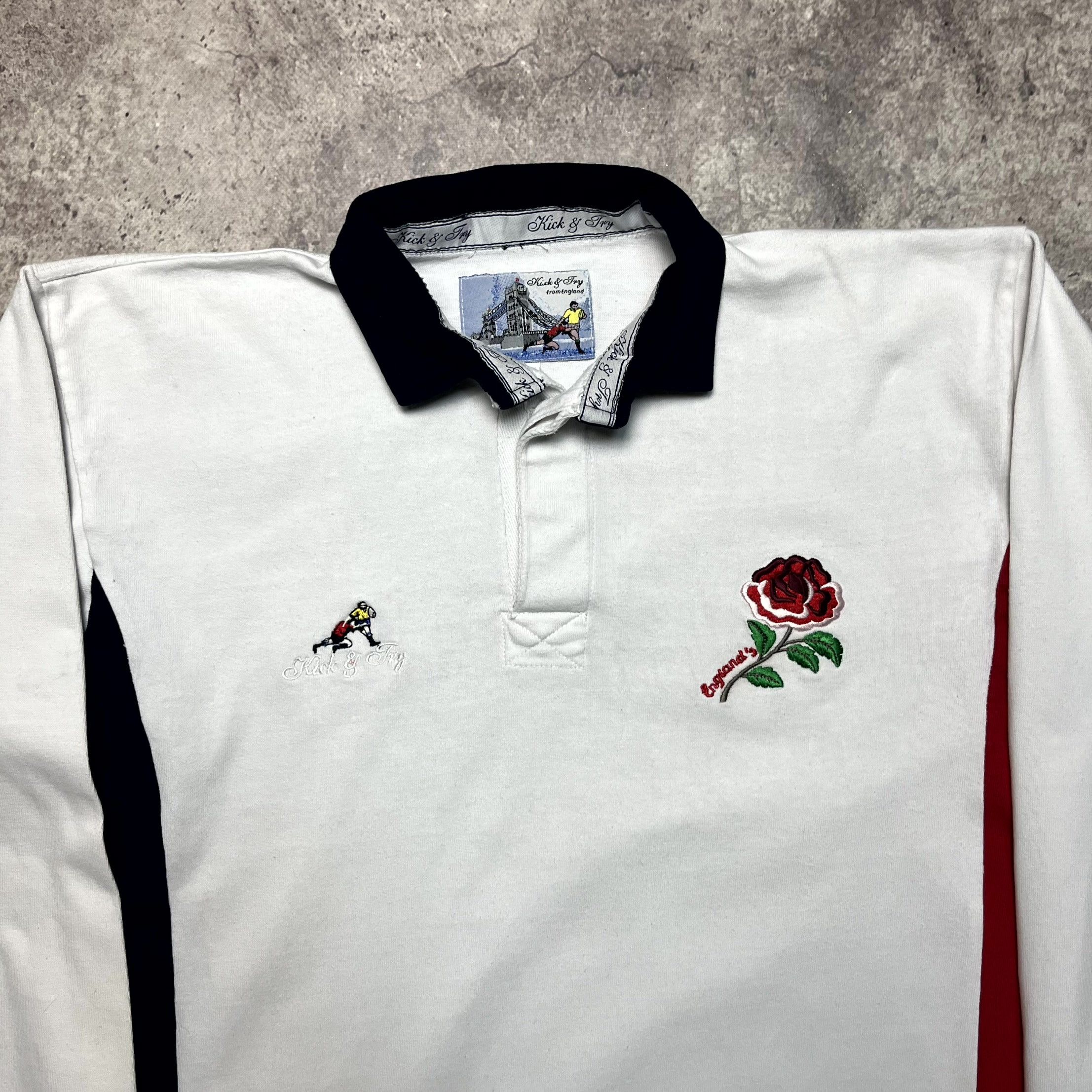 Vintage Vintage England Rugby White Longsleeve Polo Shirt Size L Size US L / EU 52-54 / 3 - 3 Thumbnail