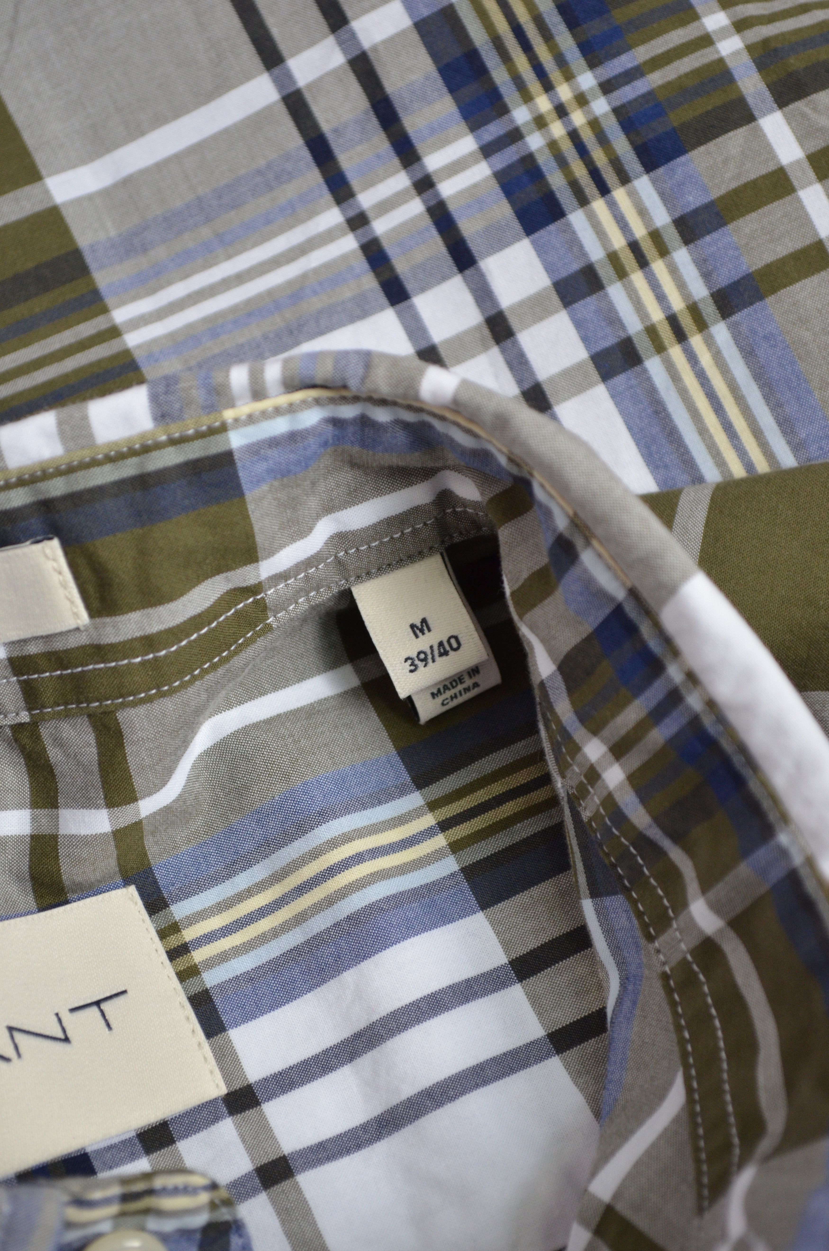 Designer × Gant GANT White Green Check Poplin Shirt Regular Size M Size US M / EU 48-50 / 2 - 10 Thumbnail