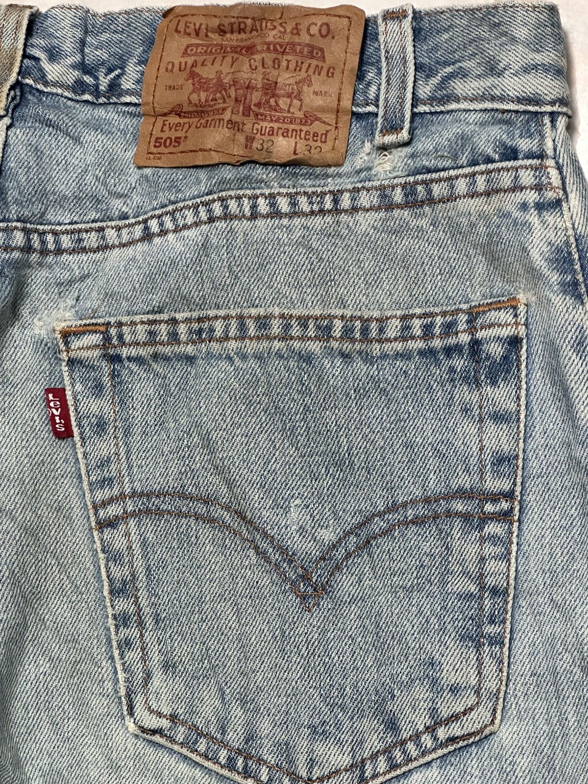 Levi's Levi’s 505 Regular Distressed Ripped, Plaid patch & Faded Size US 32 / EU 48 - 9 Thumbnail