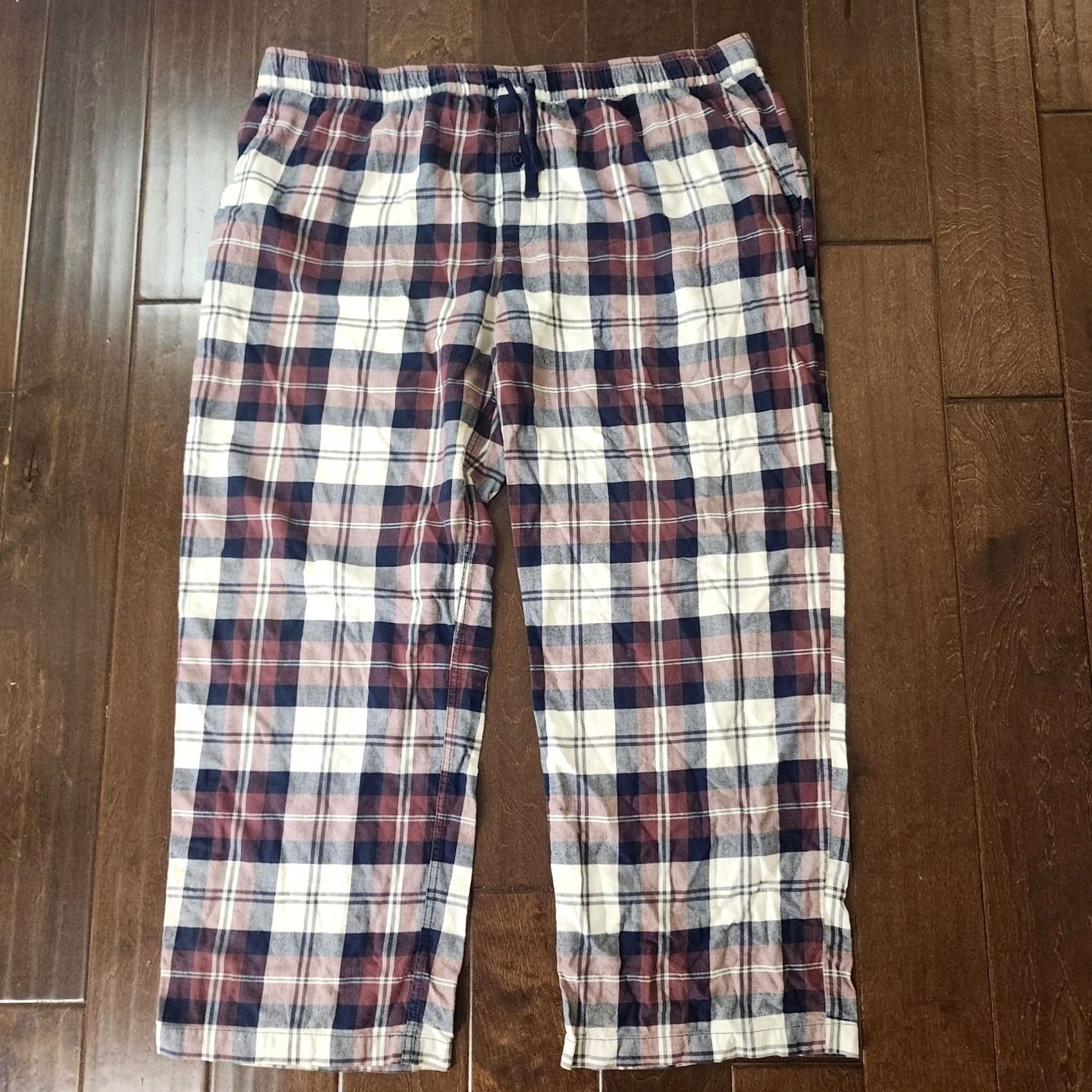 Vintage Goodfellow Mens XXL Flannel Pajama Lounge Pants Plaid Cotton Drawstring Regular Winter Holiday Mens Size US 39 - 2 Thumbnail