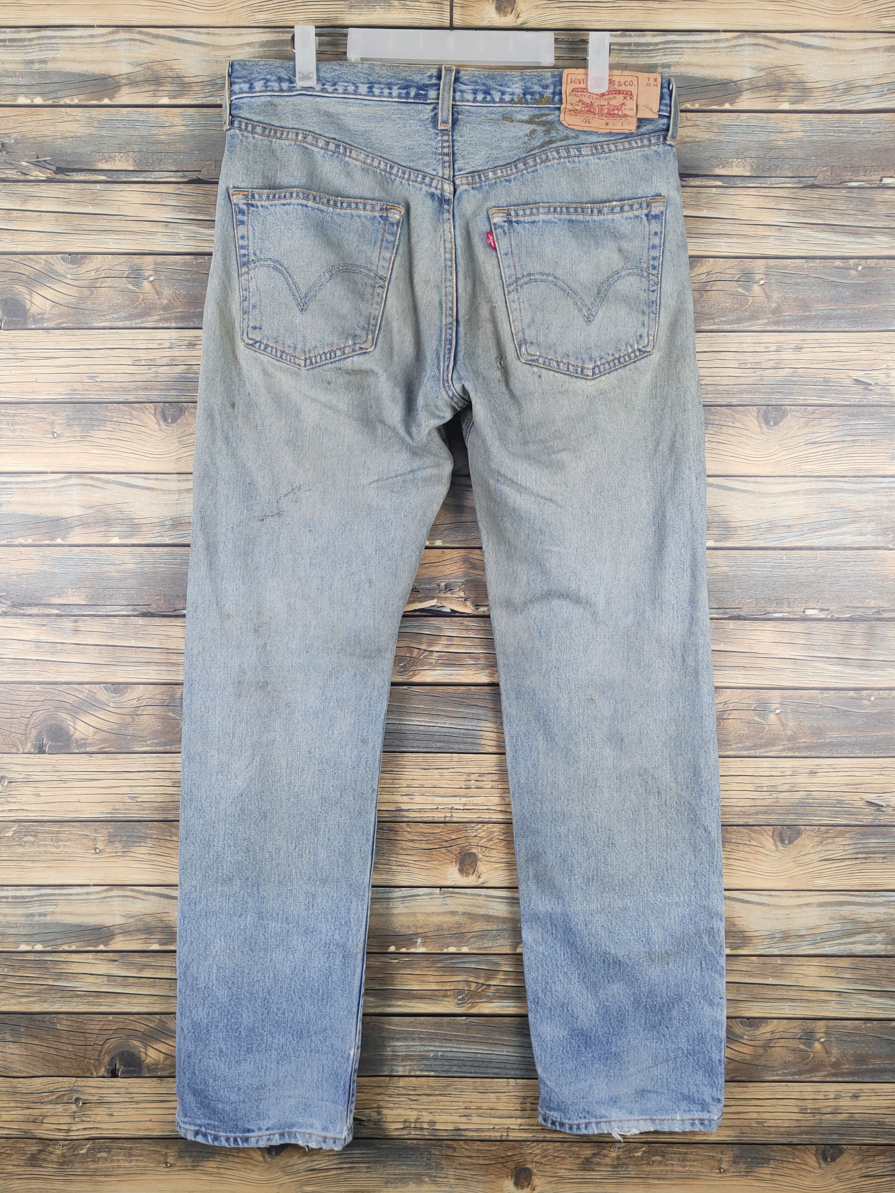 Levi's 501 Levis vintage Blue Distressed Ripped denim Jeans #W1619 Size US 34 / EU 50 - 9 Thumbnail