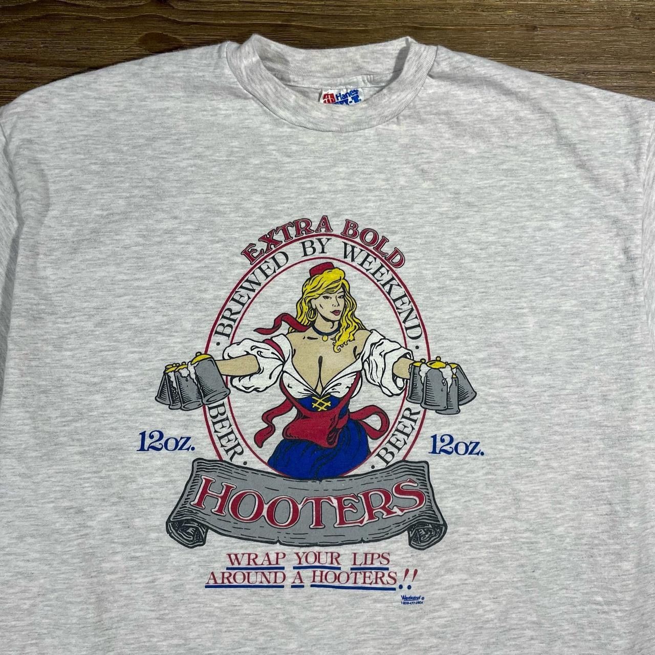Hanes × Vintage Vintage 90’s Hooters Extra Bold Beer T-Shirt Size US XL / EU 56 / 4 - 1 Thumbnail