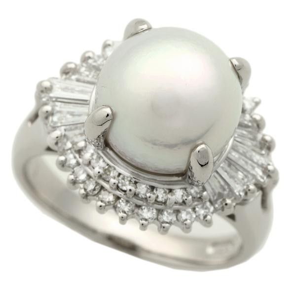image of Other Platinum Pearl Ring in Silver, Women's