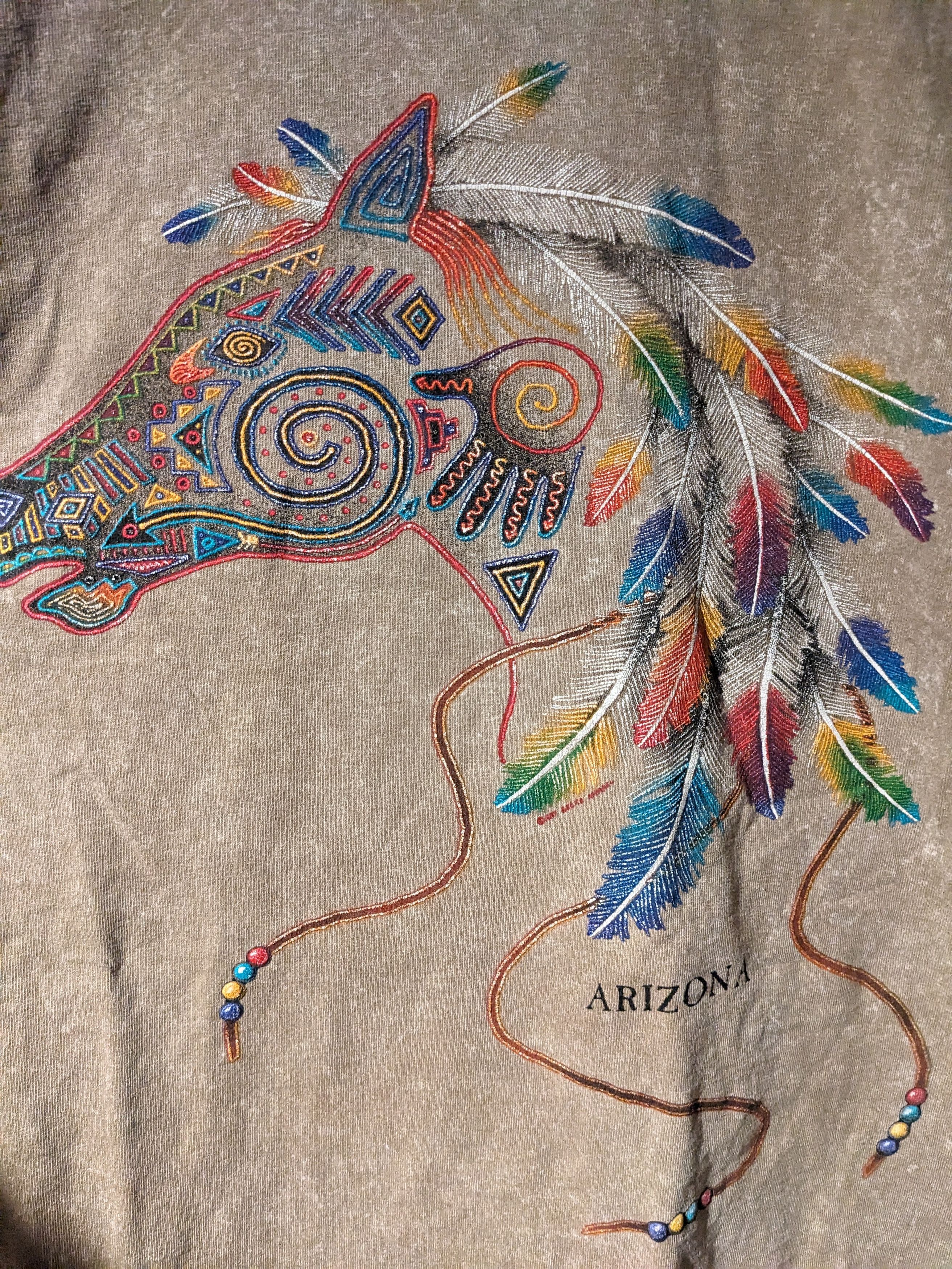 Vintage Vintage Y2K Horse Animal Nature Tribal Arizona T-Shirt Size US XL / EU 56 / 4 - 2 Thumbnail