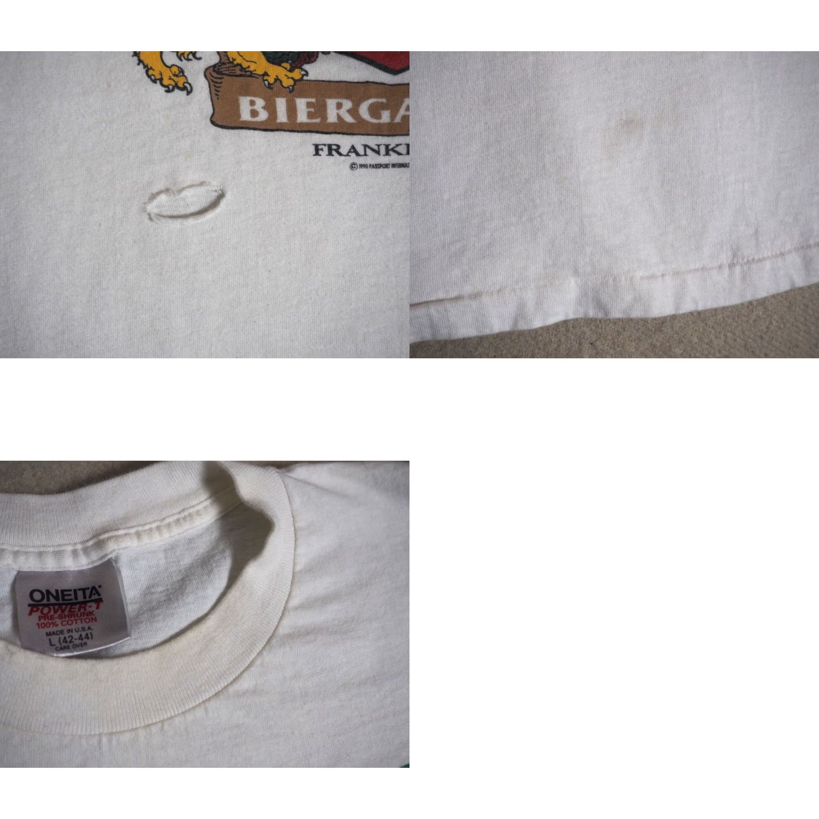 Vintage VINTAGE Oneita T-Shirt Sleeveless Tank White 90s Logo Crew Neck L Mens Size US L / EU 52-54 / 3 - 8 Thumbnail