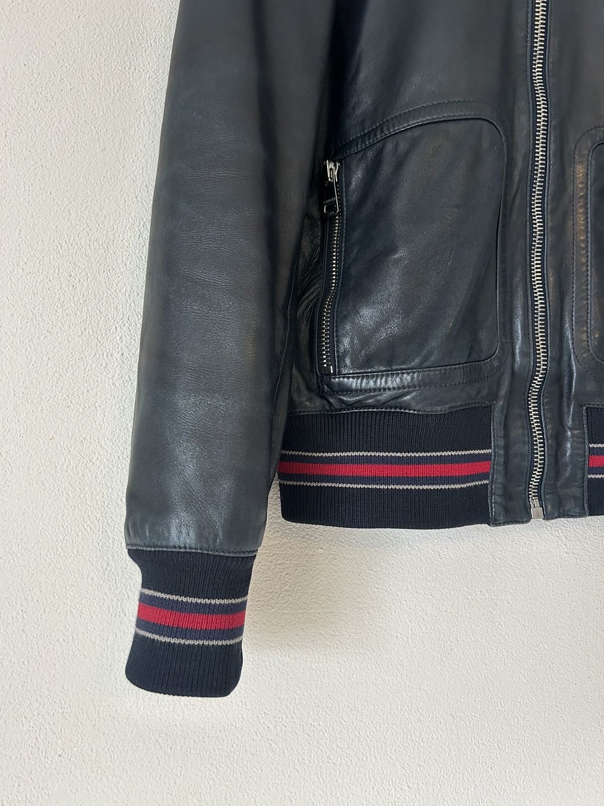 Gucci Gucci Black Lambskin Leather Bomber Jacket - Size IT 46 Size US S / EU 44-46 / 1 - 8 Thumbnail