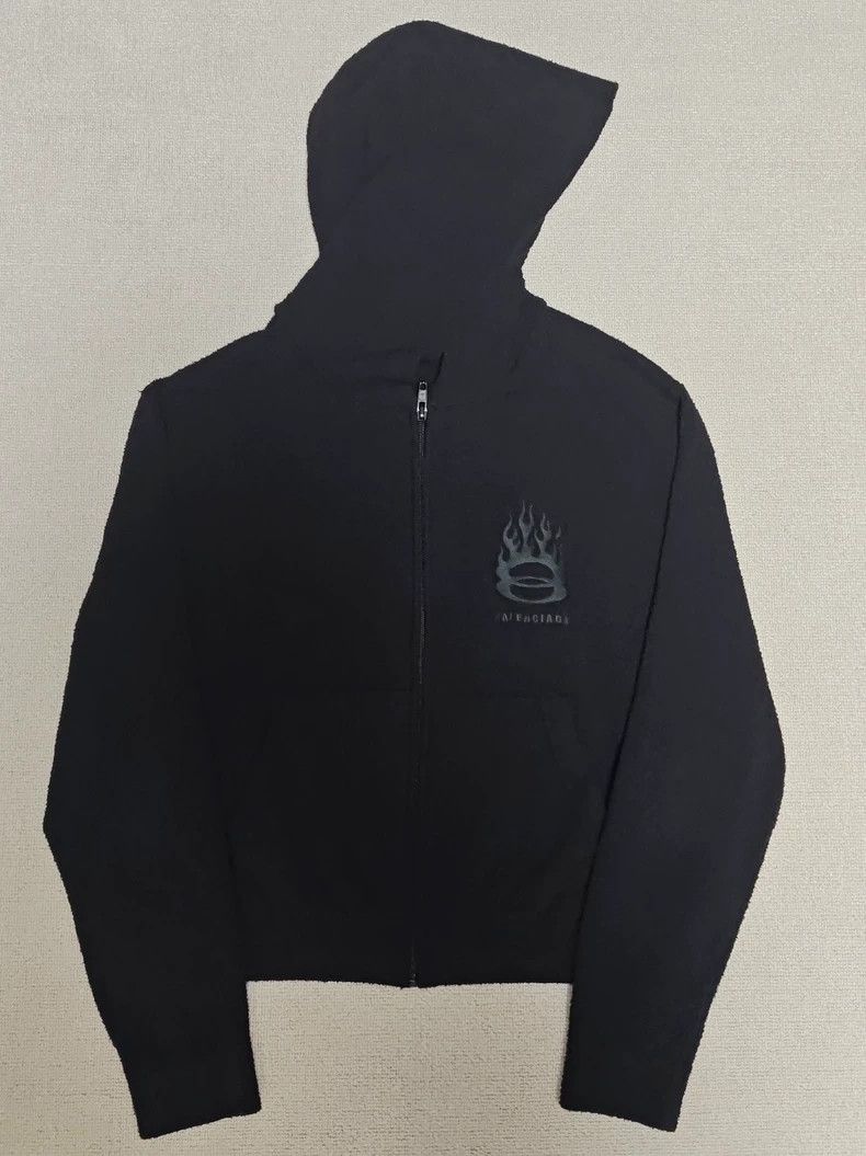 Balenciaga Balenciaga Flame loop Terry towel zipper hooded hoodie jac Size US L / EU 52-54 / 3 - 1 Thumbnail