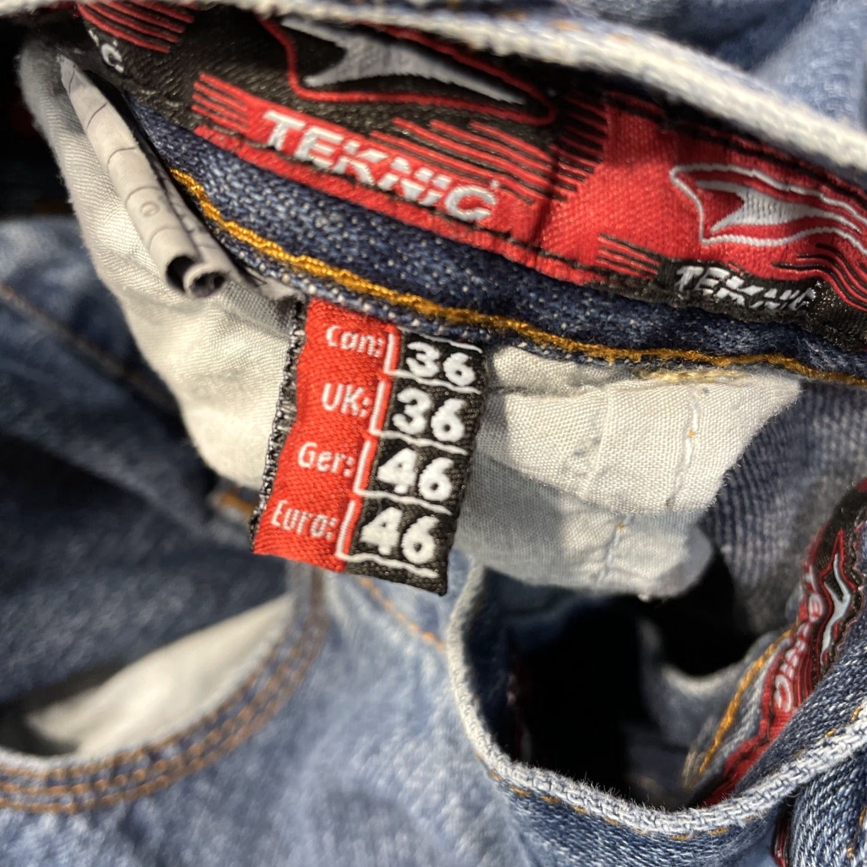 Denime VINTAGE Teknic Rage Motorcycle Jeans Wide-Leg Adult 36x32 Blue Size US 36 / EU 52 - 3 Thumbnail