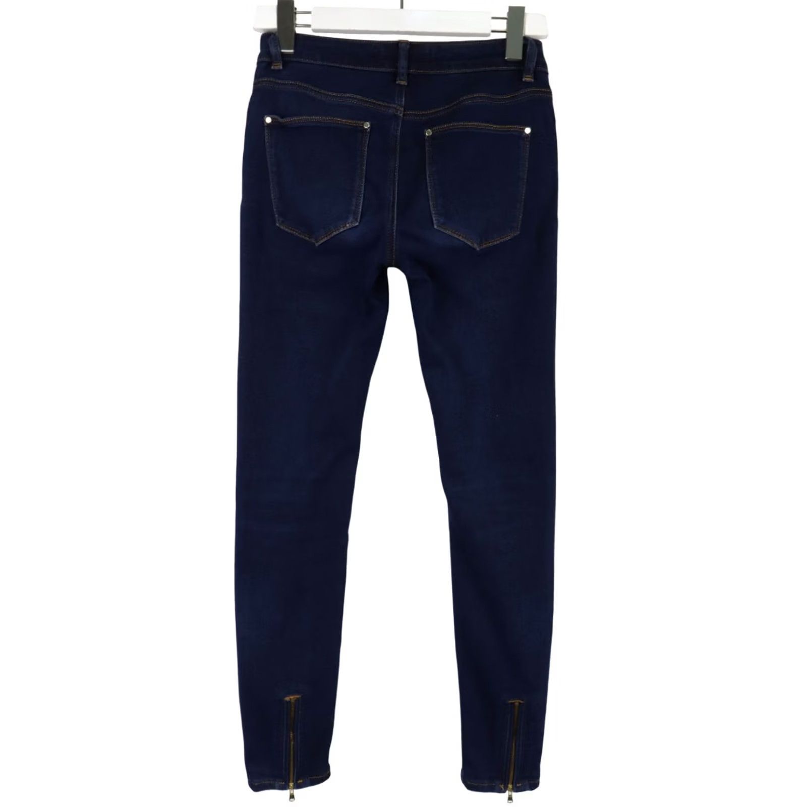 Vintage Mos Mosh Victoria 7/8 Silk Touch Jeans Women's W27 Stretch Whiskers Skinny Fit Jeans Size 27" / US 4 / IT 40 - 2 Thumbnail