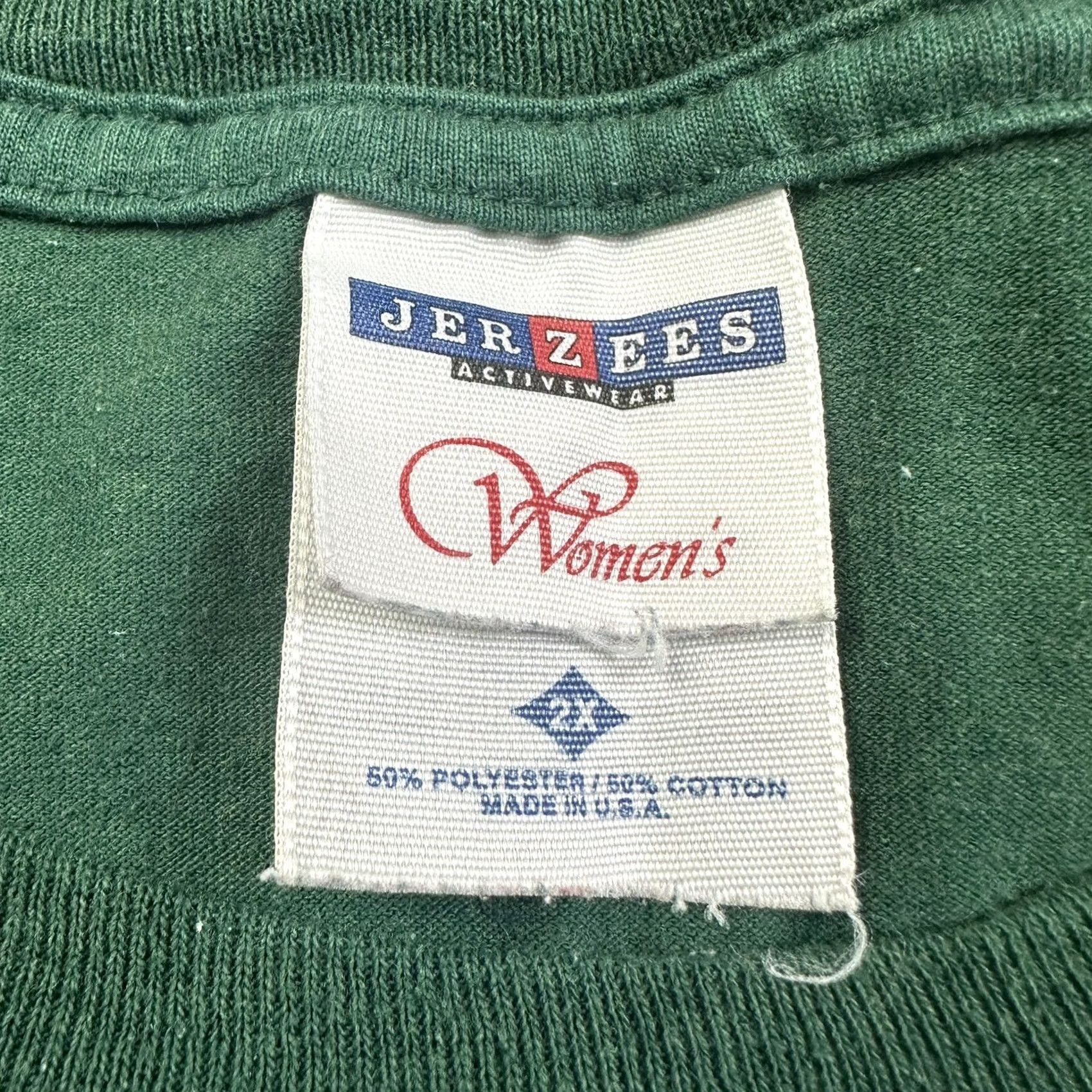 Jerzees VINTAGE Jerzees T-Shirt Green 2X Women's Short Sleeve Blank 90s Basic Crew Neck Clothing Womens Size XXL / US 16-18 / IT 52-54 - 2 Thumbnail