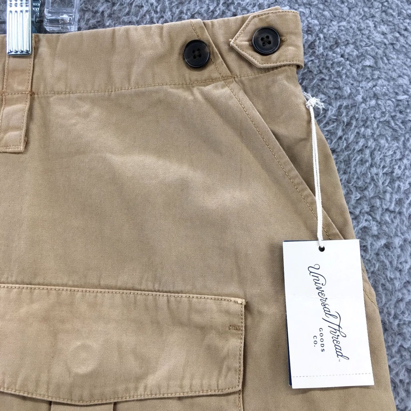 Vintage Universal Thread A-Line Mini Skirt Womens 26 Beige Pocket Zip NEW Size 26" / US 2 / IT 38 - 5 Thumbnail
