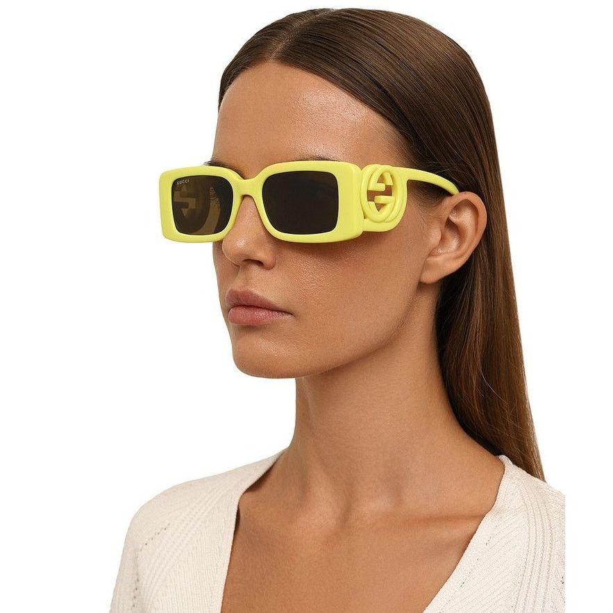 Gucci NEW Gucci Sunglasses GG1325S 007 Acid Yellow Brown Authentic Size ONE SIZE - 1 Thumbnail