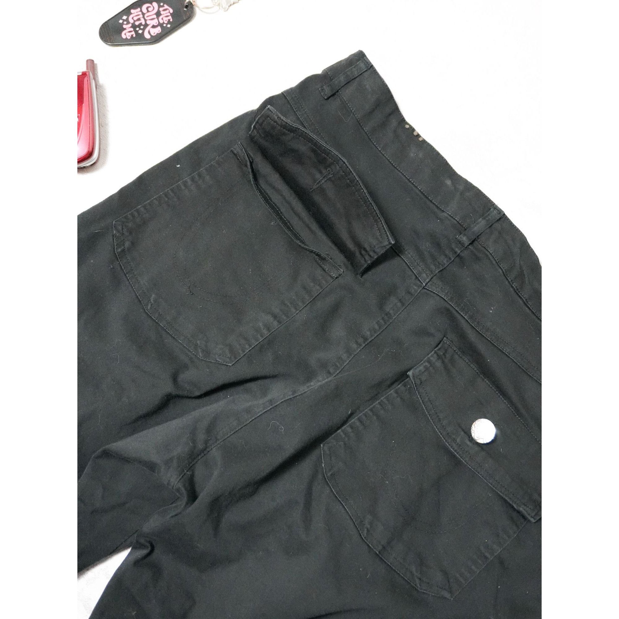Other Y2k Black Crest Capri Pants Size 32" / US 10 / IT 46 - 3 Thumbnail