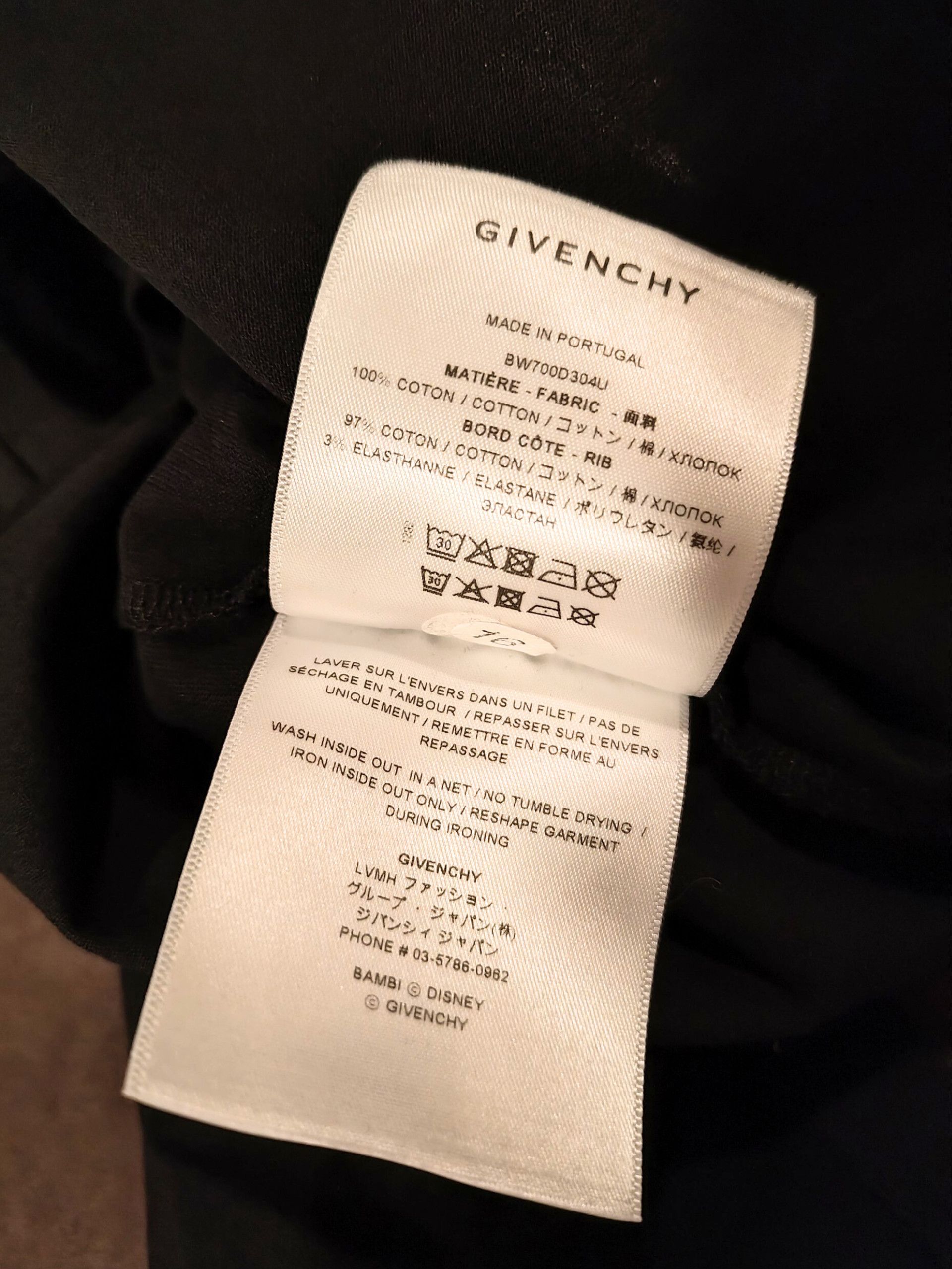 Givenchy Givenchy Bambi Disney Tisci 14SS Black T-Shirt Size US S / EU 44-46 / 1 - 3 Thumbnail