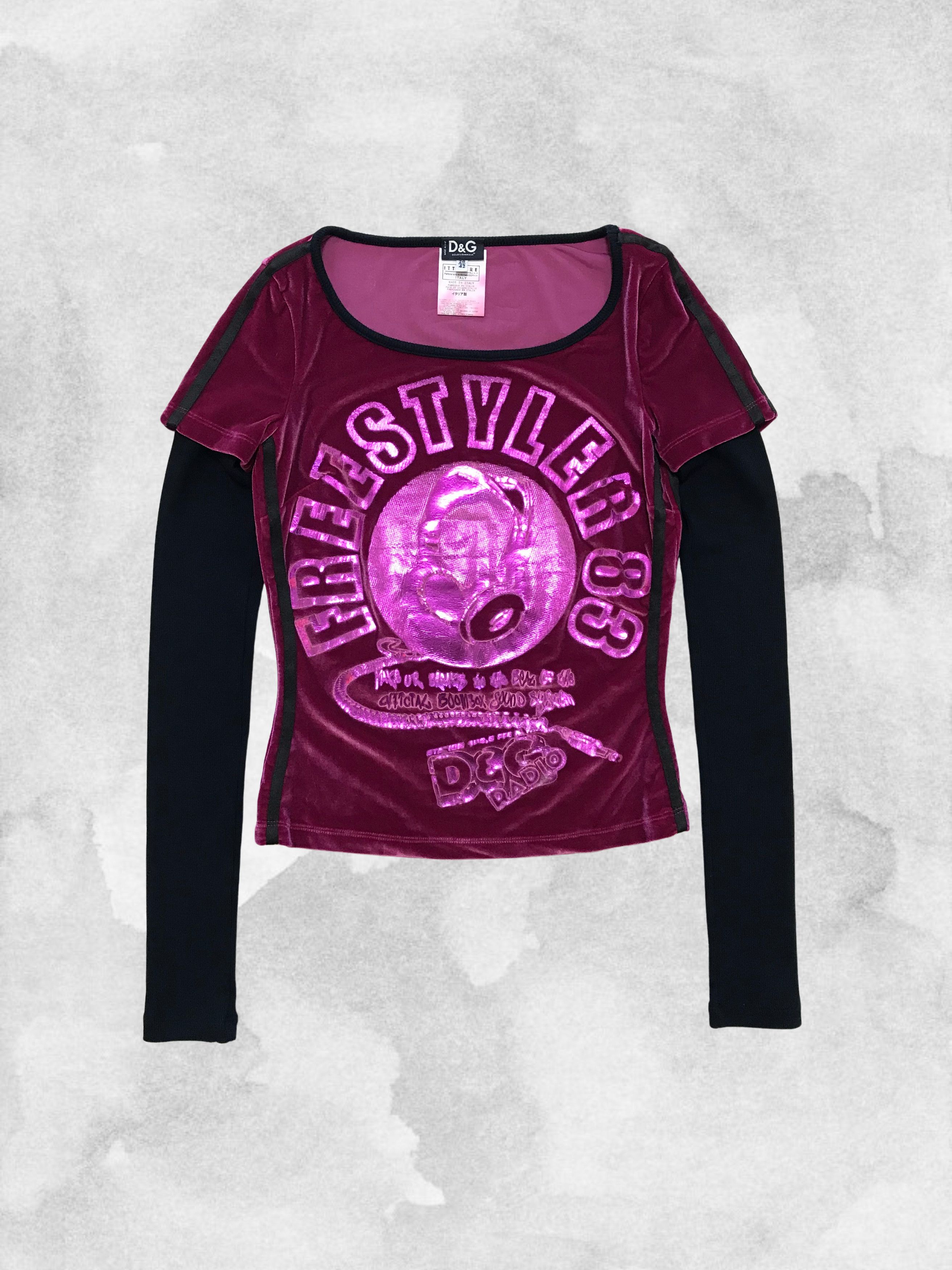 Dolce & Gabbana DOLCE & GABBANA Freestyler 83 Vintage Long Sleeve Top D&G Size S / US 4 / IT 40 - 11 Thumbnail