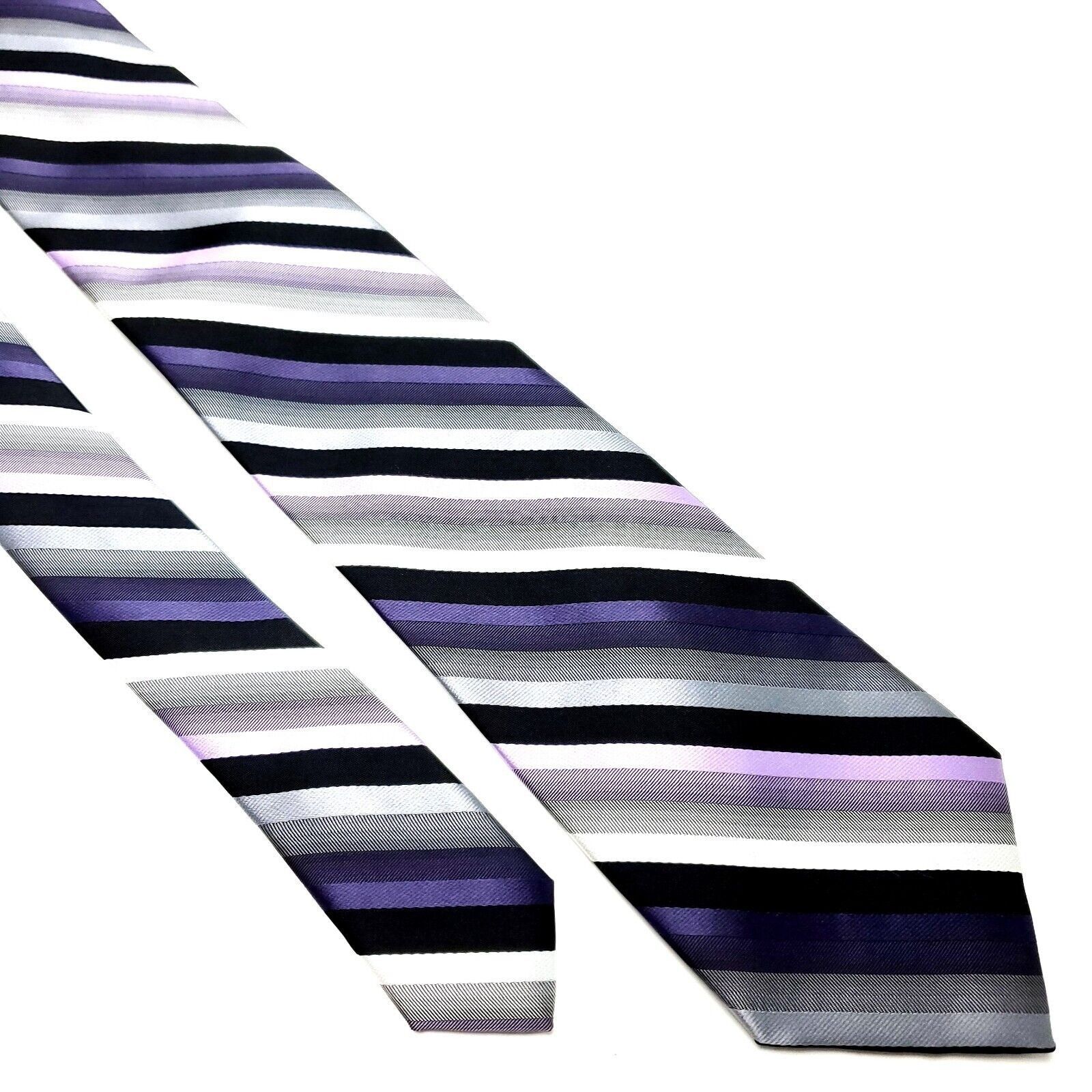 Croft & Barrow Croft Barrow Polyester Tie Purple Striped Skinny Size ONE SIZE - 1 Thumbnail