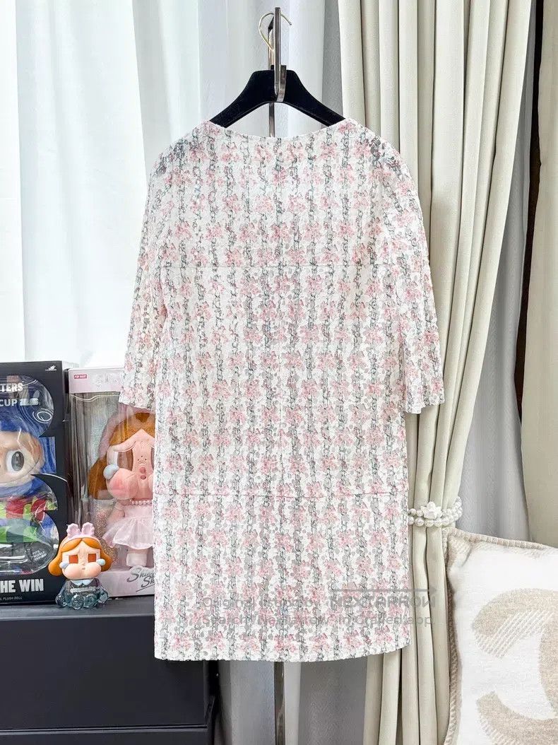 Chanel Chanel Floral lace mid-sleeve dress Size XXS / US 00 / IT 34 - 3 Thumbnail