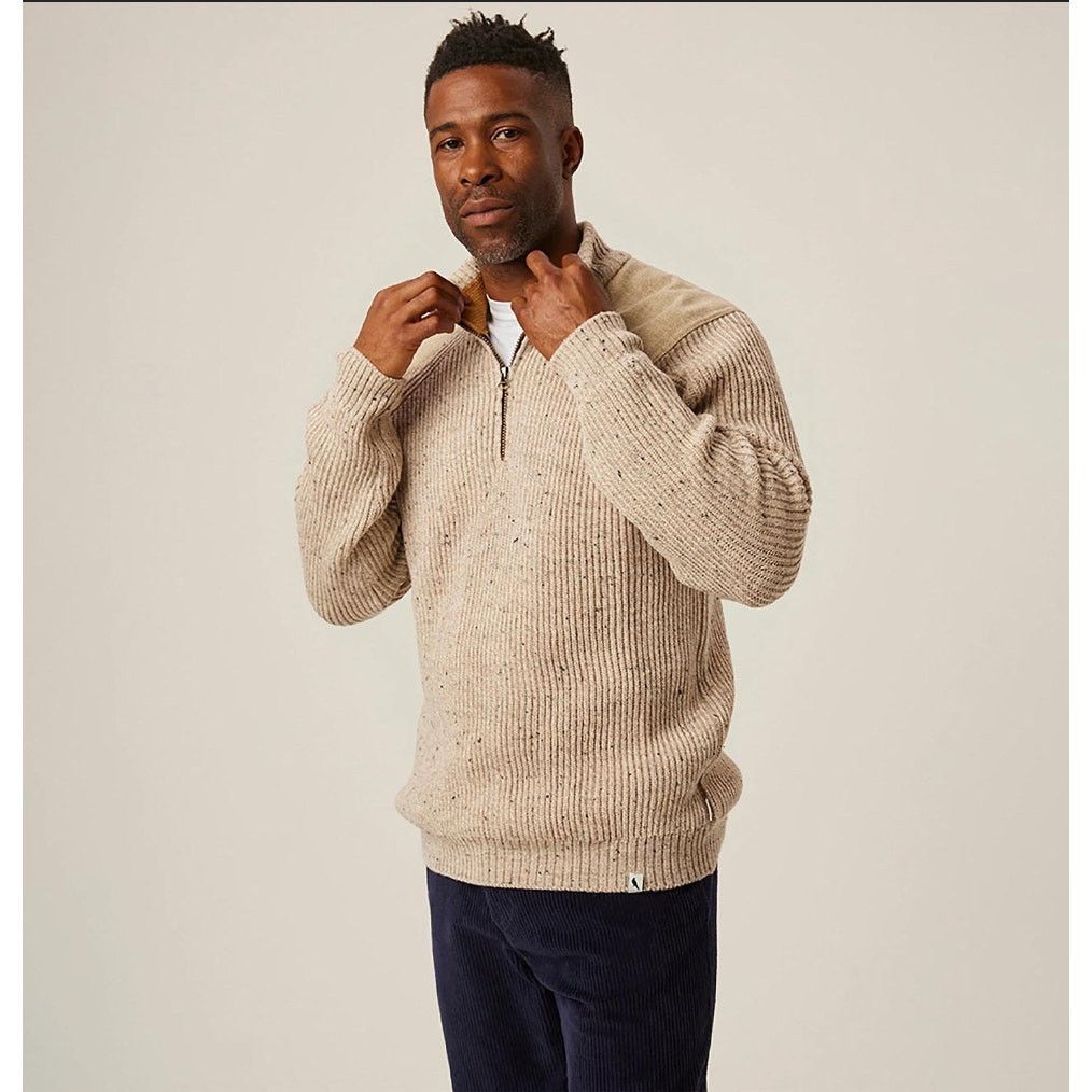 Peregrine Bexley Quarter Zip Jumper Ribbed Sweater