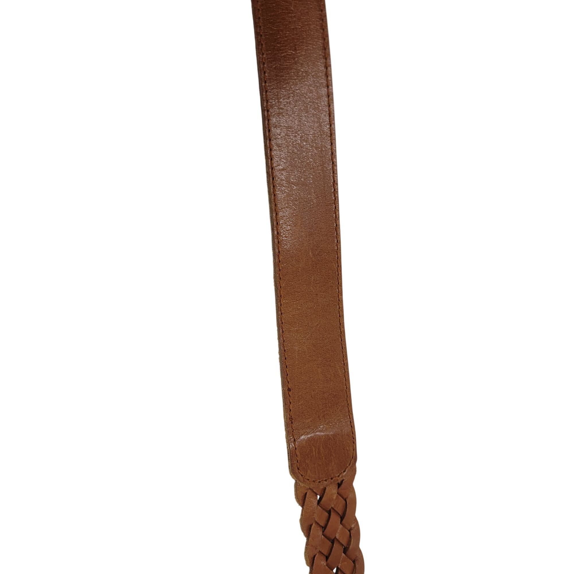 Liz Claiborne Vtg Western Boho Camel Brown Braided Weaved Genuine Leather Size ONE SIZE - 6 Thumbnail