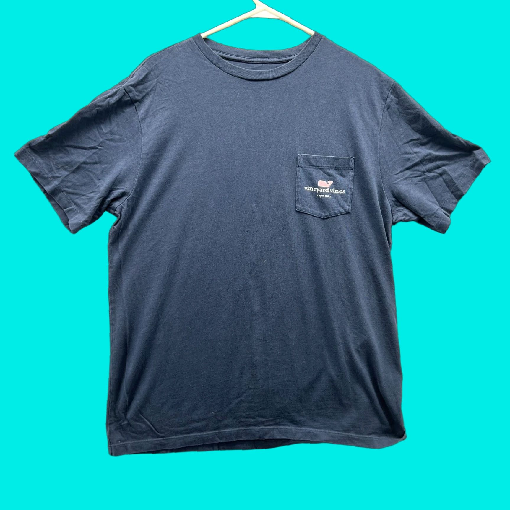 Vineyard Vines Vineyard Vines Shirt Mens Medium Blue Navy Whale Cape May Pocket Tee Cotton Crew Neck Short Sleeve Size US M / EU 48-50 / 2 - 1 Thumbnail