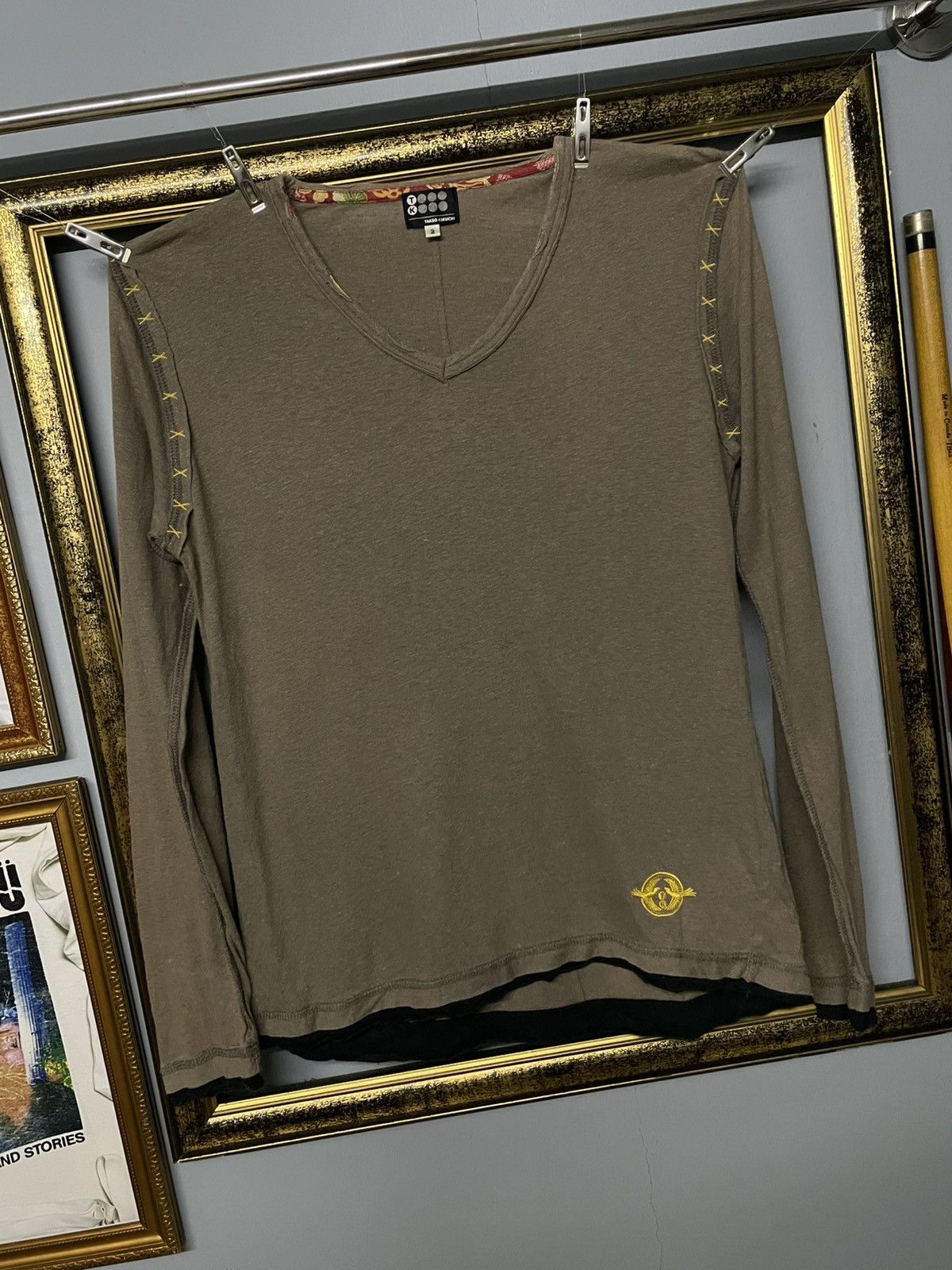 Japanese Brand × Takeo Kikuchi × Vintage Vintage Japan Designer Takeo Kikuchi Distressed Longsleeve Size US S / EU 44-46 / 1 - 2 Thumbnail