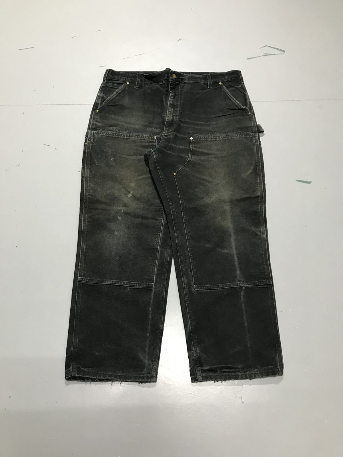Carhartt Vintage carhartt B01 BLK double knee repaired denim Size US 42 / EU 58 - 1 Thumbnail