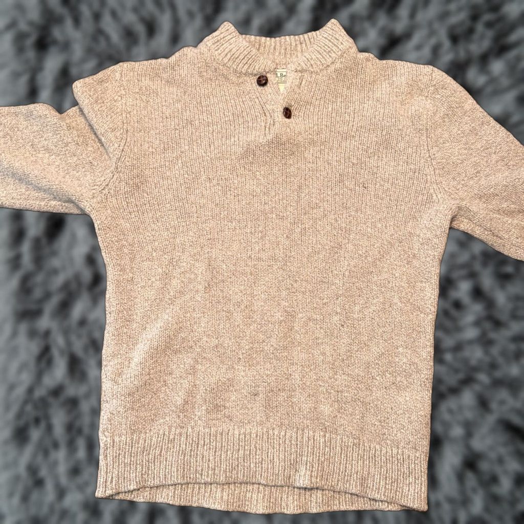 Vintage VINTAGE LL Bean Classic Lambs Wool Henley Sweater Men’s Medium Regular Knit READ (Hole in arm) Size US L / EU 52-54 / 3 - 1 Thumbnail