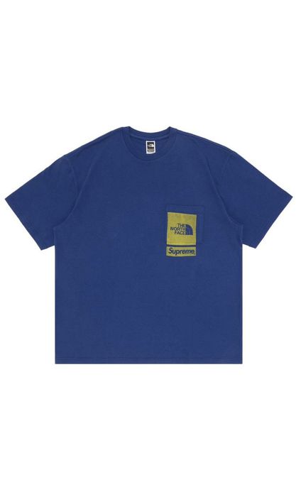 Supreme Supreme x The North Face Printed Pocket Tee 'Navy' | Grailed