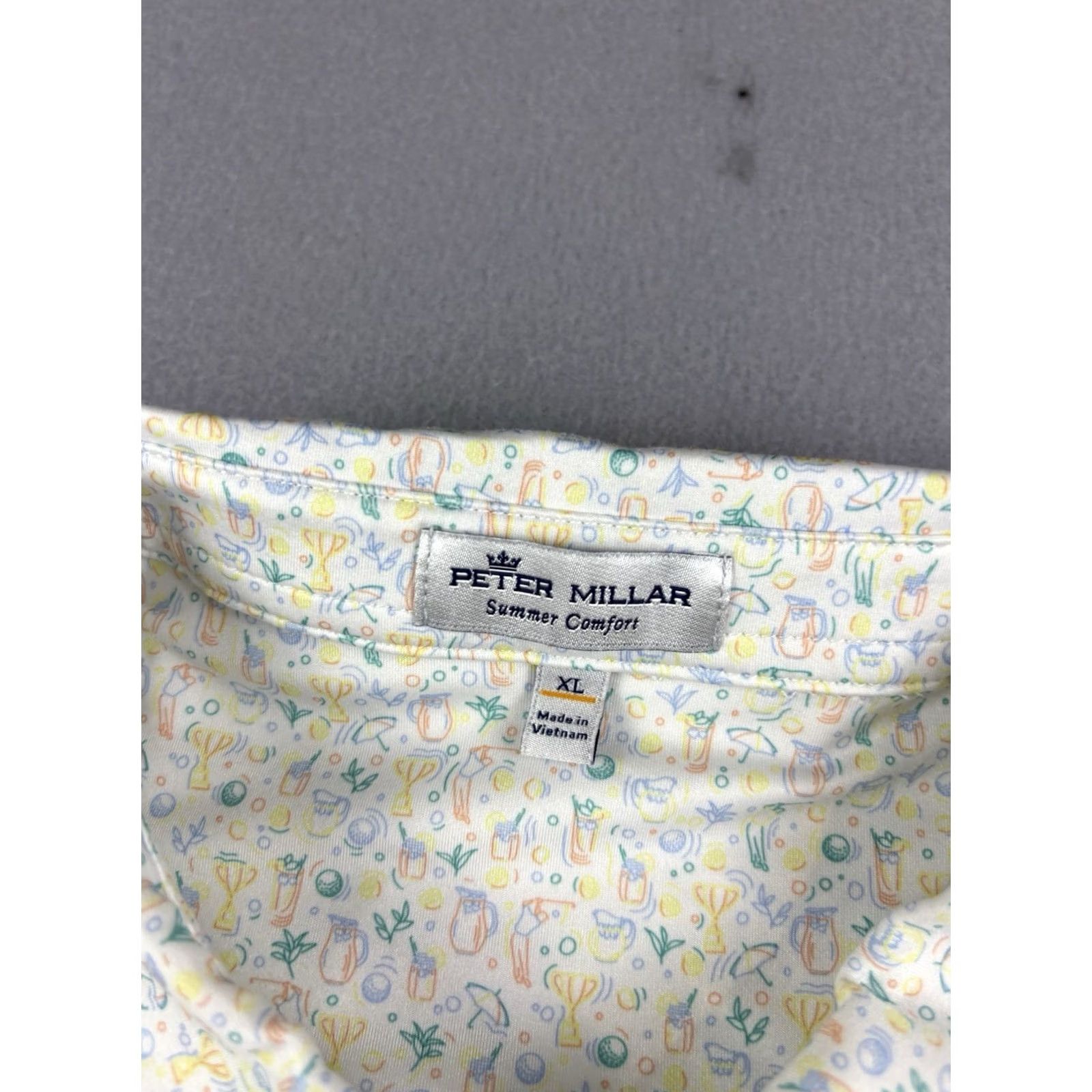 Peter Millar Peter Millar Summer Comfort Polo Shirt Men XL Multicolor Geometric Print Short Sleeve Collared Polo Golf Summer Mens XL Size US XL / EU 56 / 4 - 4 Thumbnail