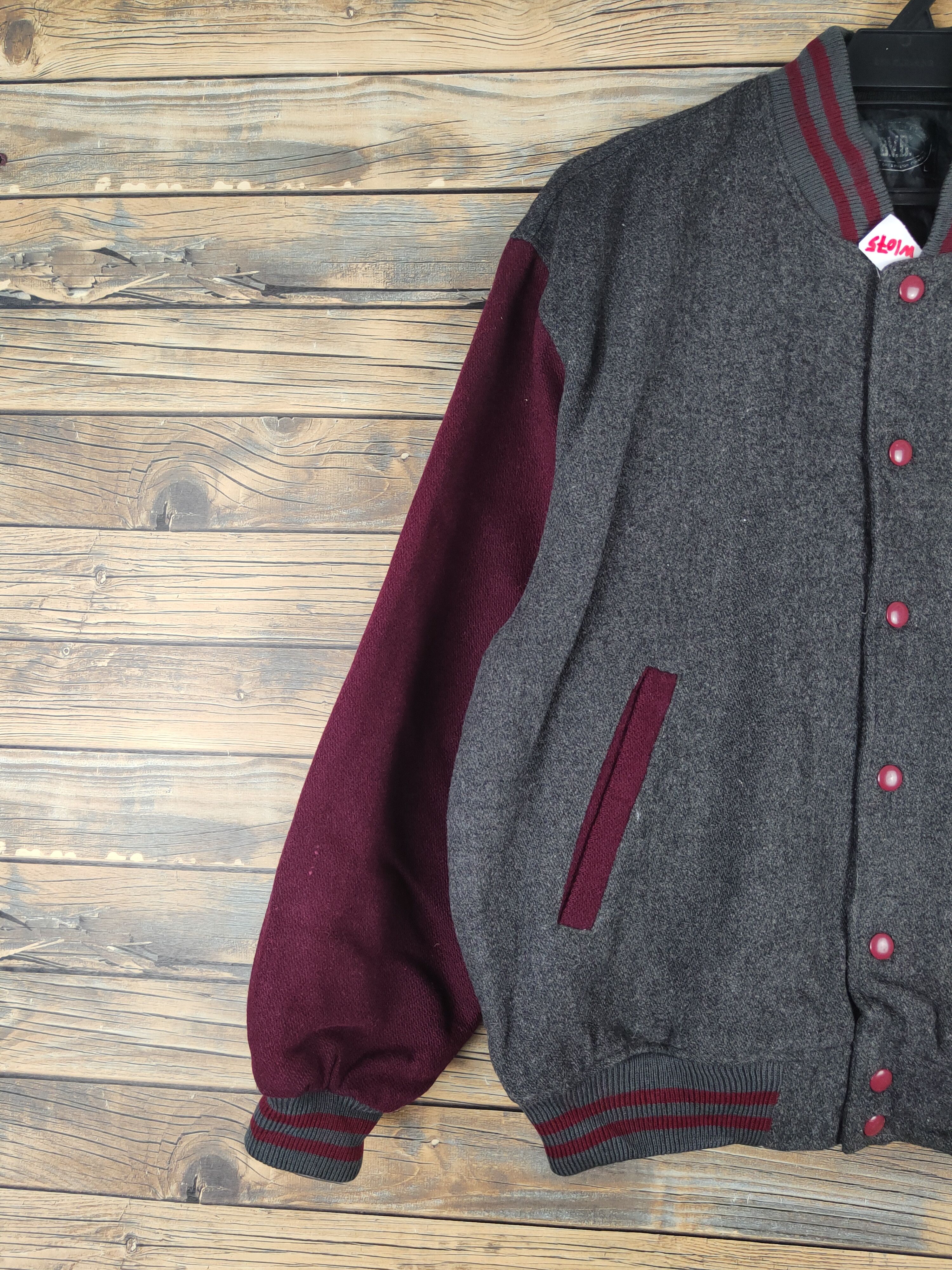 Japanese Brand B.V.D Dark Gray vintage Varsity Jackets #W1075 Size US L / EU 52-54 / 3 - 3 Thumbnail