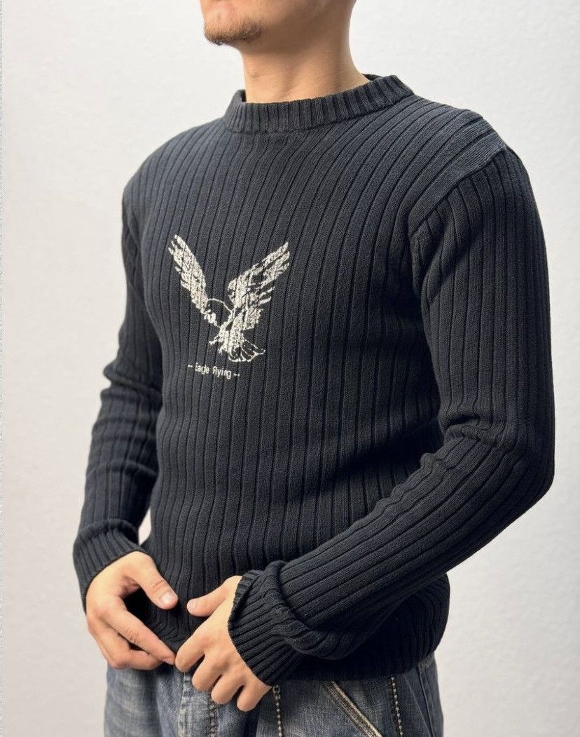 Japanese Brand Distressed Striped Sweater Vintage Y2K Faded Knit Y2K Effect Size US M / EU 48-50 / 2 - 2 Thumbnail