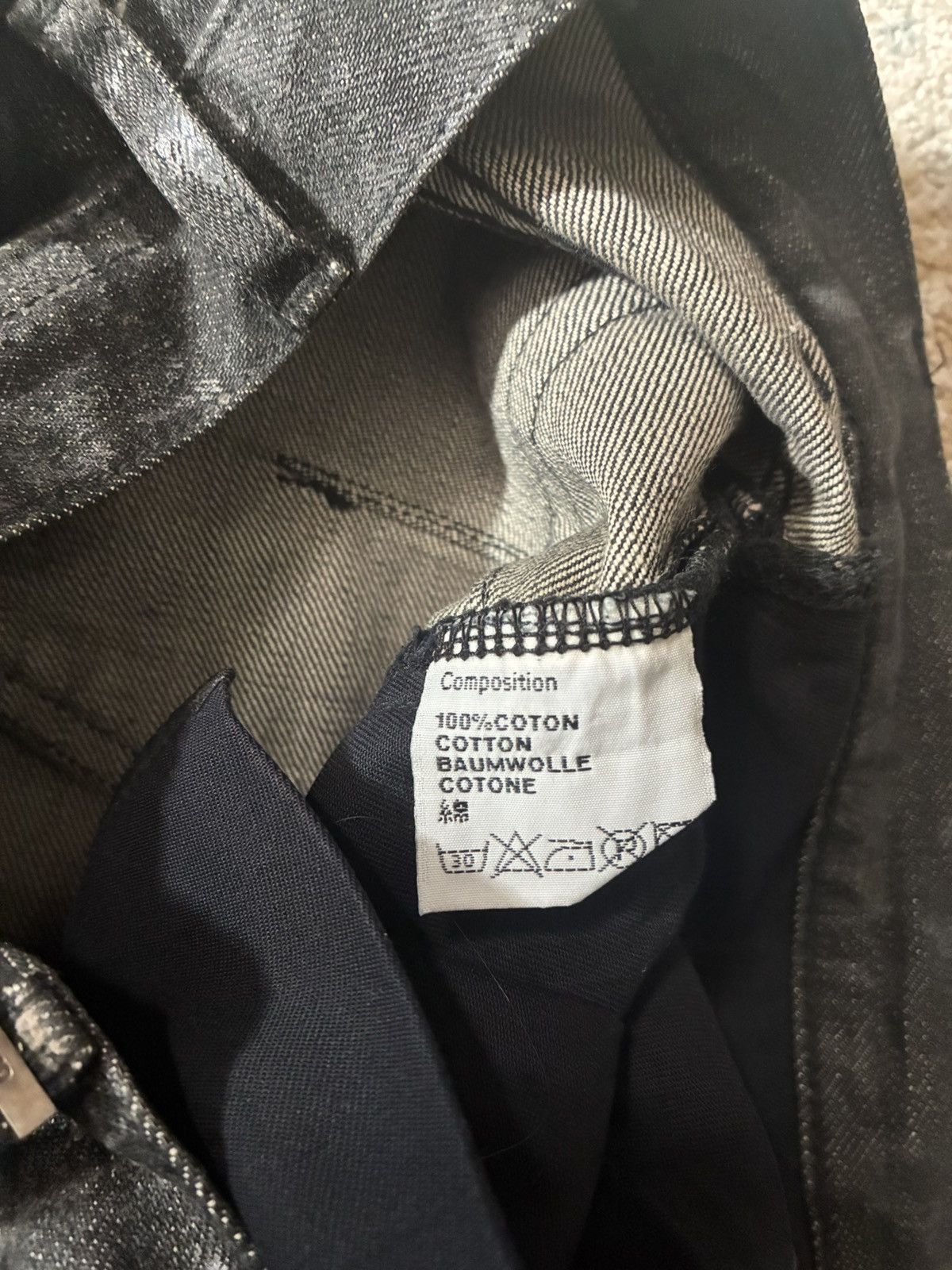 Dior Dior AW07 Black Waxed Luster Denim by Hedi Slimane Size US 27 - 6 Thumbnail