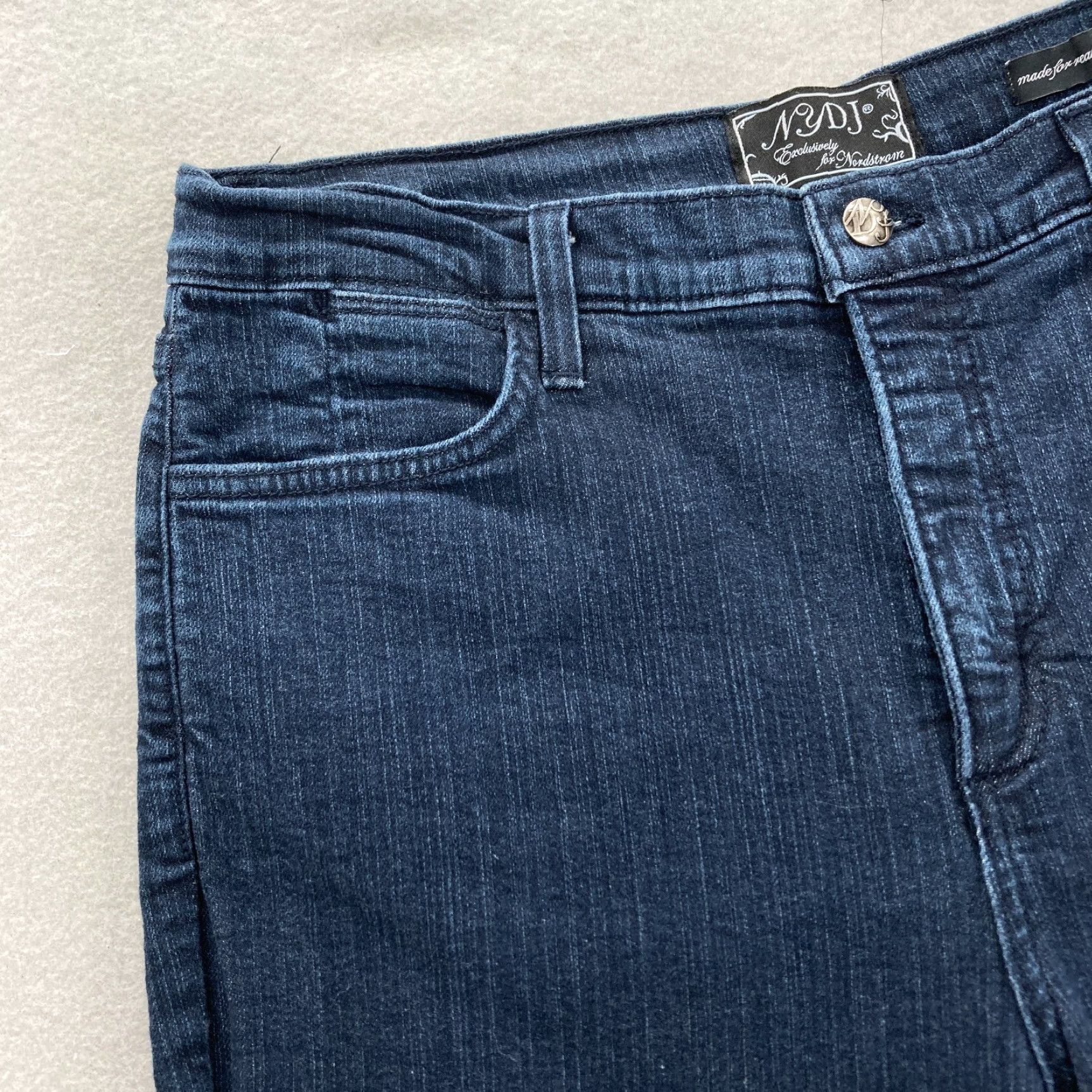NYDJ NYDJ Bootcut Jeans Women's 16 Dark Blue Stretch Denim High Rise Comfort Regular Pocket City College Preppy Size 38" / US 16 / IT 52 - 3 Thumbnail