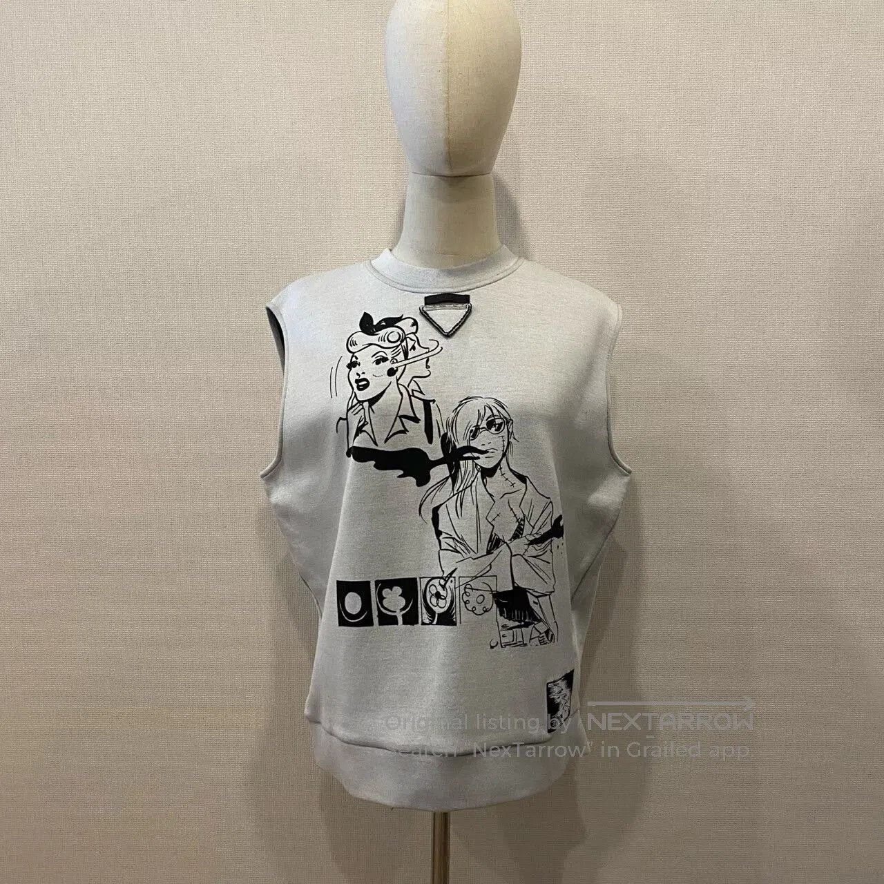 Prada Prada Comic Series Sleeveless Triangle Logo Sweatshirt. Size M / US 6-8 / IT 42-44 - 1 Thumbnail
