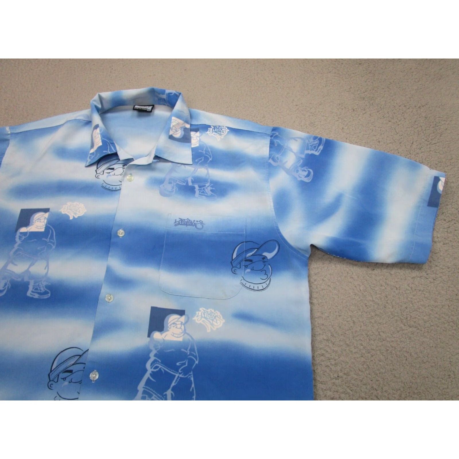 Southpole VINTAGE Southpole Shirt Mens XL Blue All Over Print y2k 2000s Baggy Hip Hop Shirt Size US XL / EU 56 / 4 - 2 Thumbnail