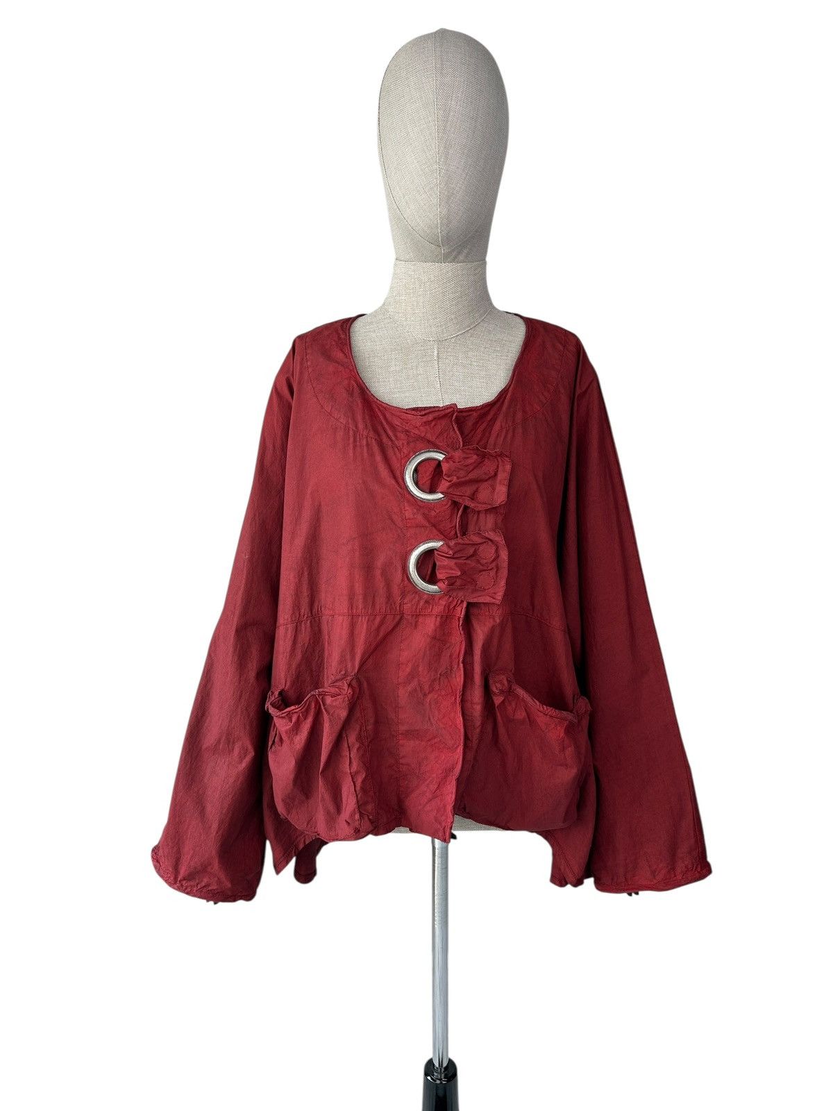 Other BARBARA SPEER Oversized Crinkle Cotton Jacket Ring Ties Size M / US 6-8 / IT 42-44 - 1 Thumbnail