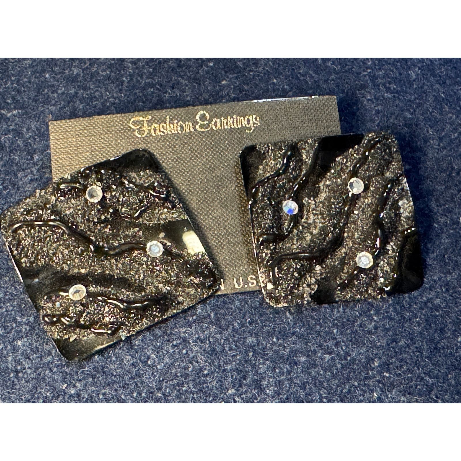 Other 90's Metal Rhinestone Statement Post Earrings Size ONE SIZE - 1 Thumbnail