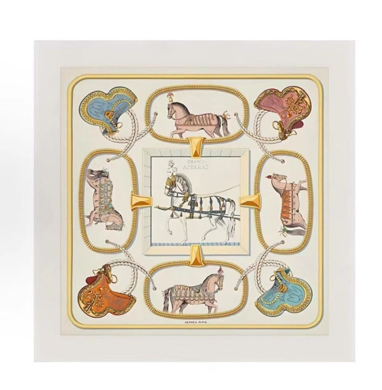 Hermes Hermès Carriage Feast 100% Silk 90x90 Scarf Boxed On Sale Size ONE SIZE - 1 Thumbnail