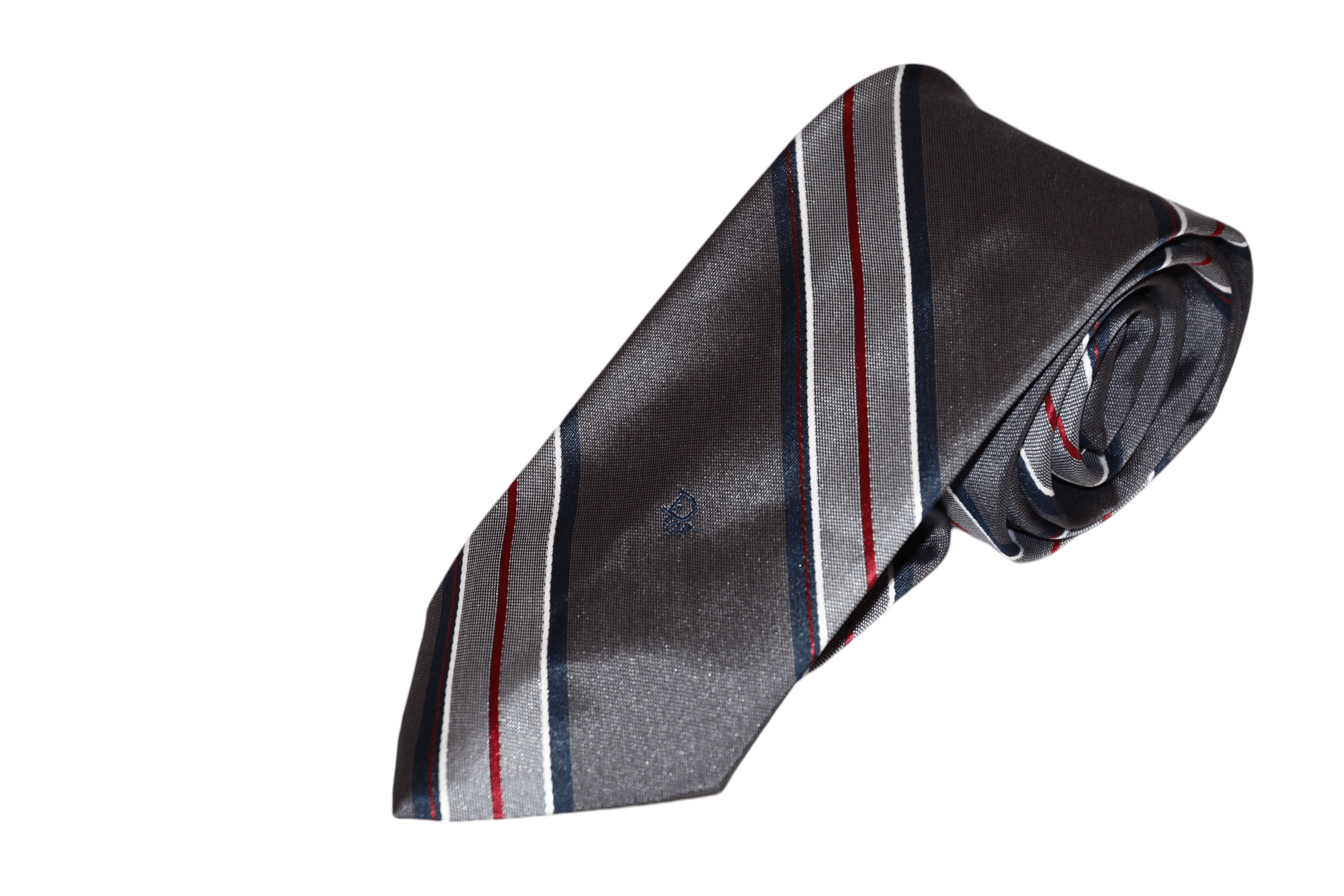 Christian Dior Monsieur Vtg Christian Dior Black Label USA made red-grey stripes tie Size ONE SIZE - 11 Thumbnail
