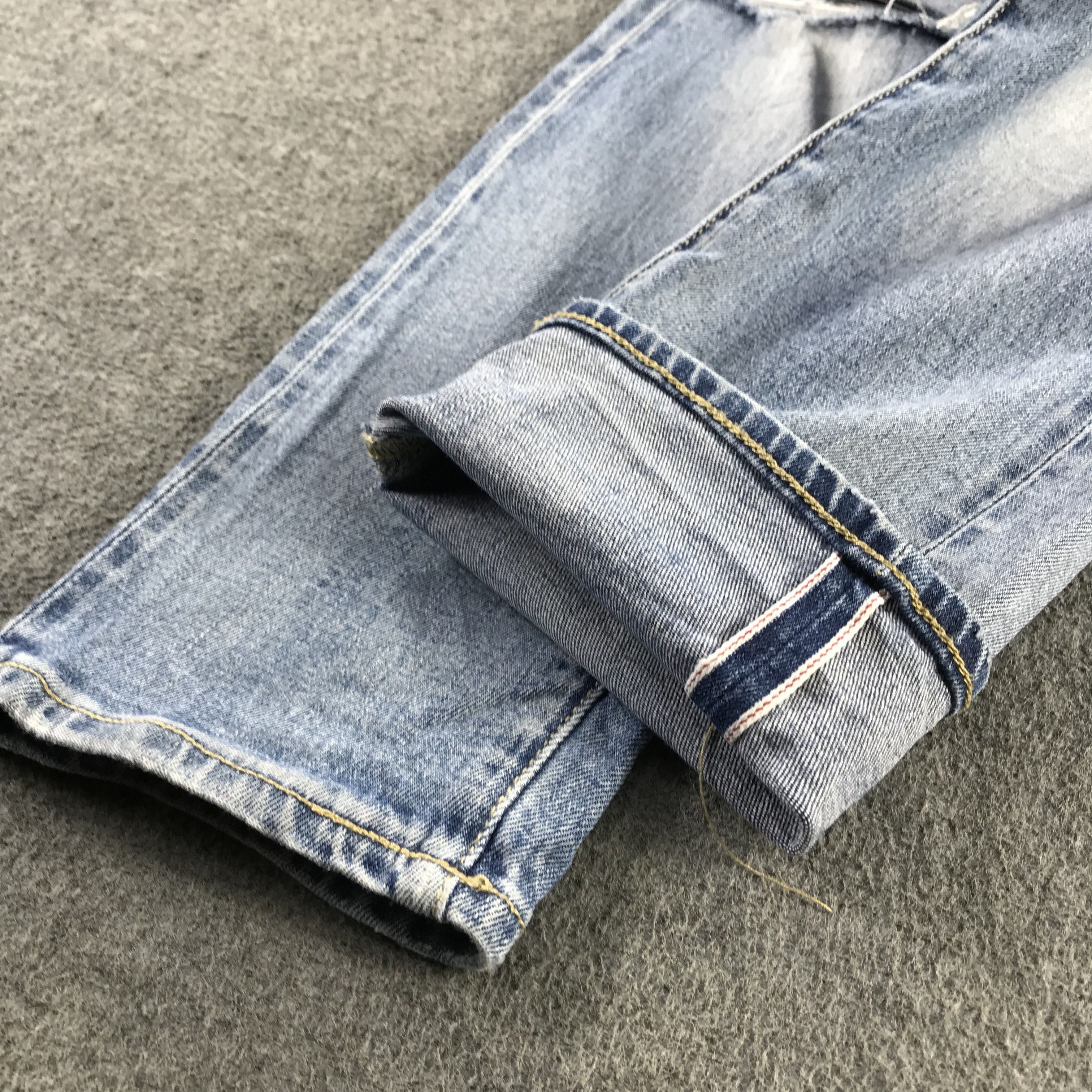 Japanese Brand Ships Selvedge Faded Blue Skinny Denim KJ3428 Size US 32 / EU 48 - 6 Thumbnail