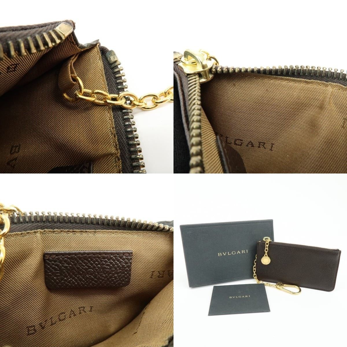 Bvlgari Bvlgari Calfskin Coin Purse Brown Size ONE SIZE - 7 Thumbnail