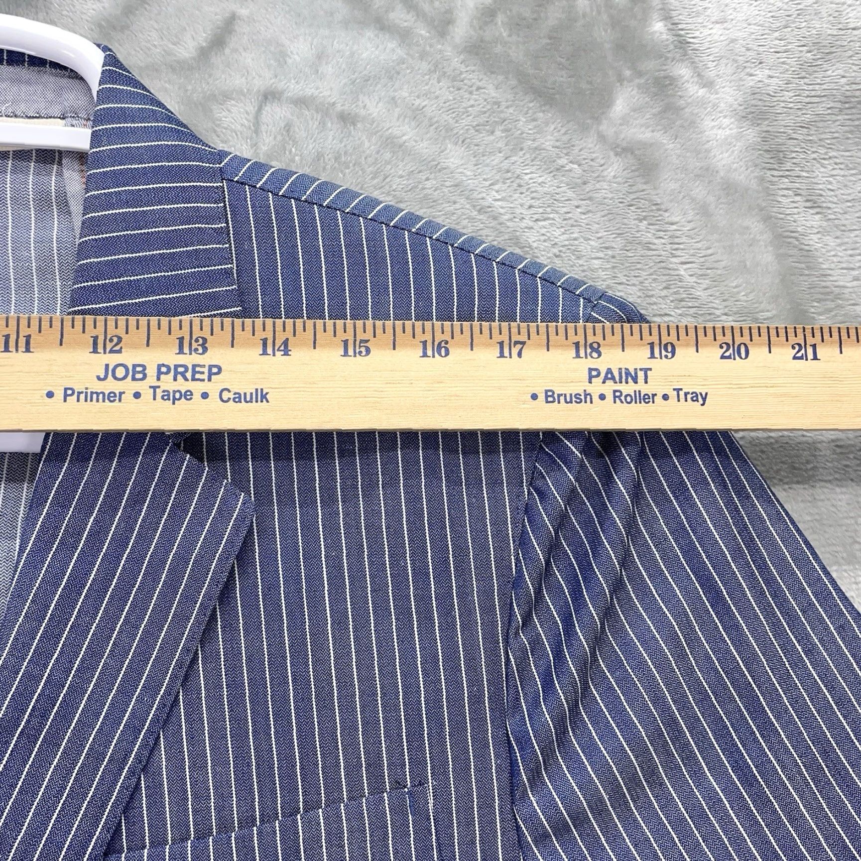 Vintage Scott james Blazer Men Jacket Coat Linen Wool 42L Two-Button Notch Lapel Striped Regular Fit Blue Chest 44 Double-Vented Dry Clean Only Vintage No Size 42R - 7 Thumbnail