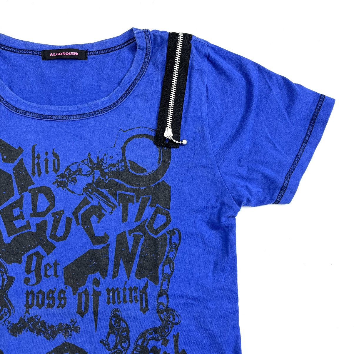 If Six Was Nine × Japanese Brand × Le Grande Bleu (L.G.B.) Y2K Algonquins like H Anarchy Poem Gothic Punk Lgb Zip Tee Size US M / EU 48-50 / 2 - 4 Thumbnail