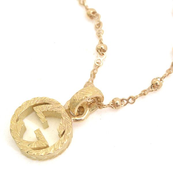 Gucci Gucci Gucci Interlocking G Arabesque Necklace 750YG Yellow Gold Metal Necklace 75751 in Great Condition Size ONE SIZE - 1 Thumbnail