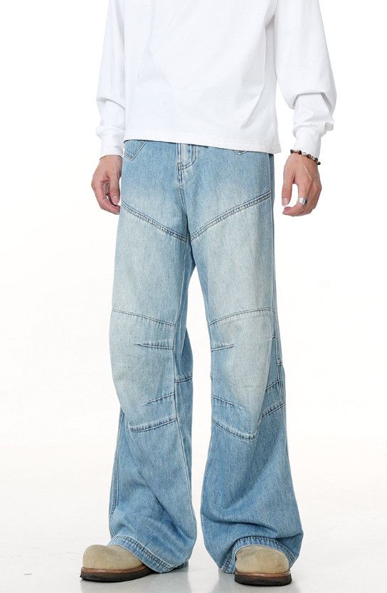 Japanese Brand American washed men's retro straight casual flared jeans Size US 32 / EU 48 - 3 Thumbnail