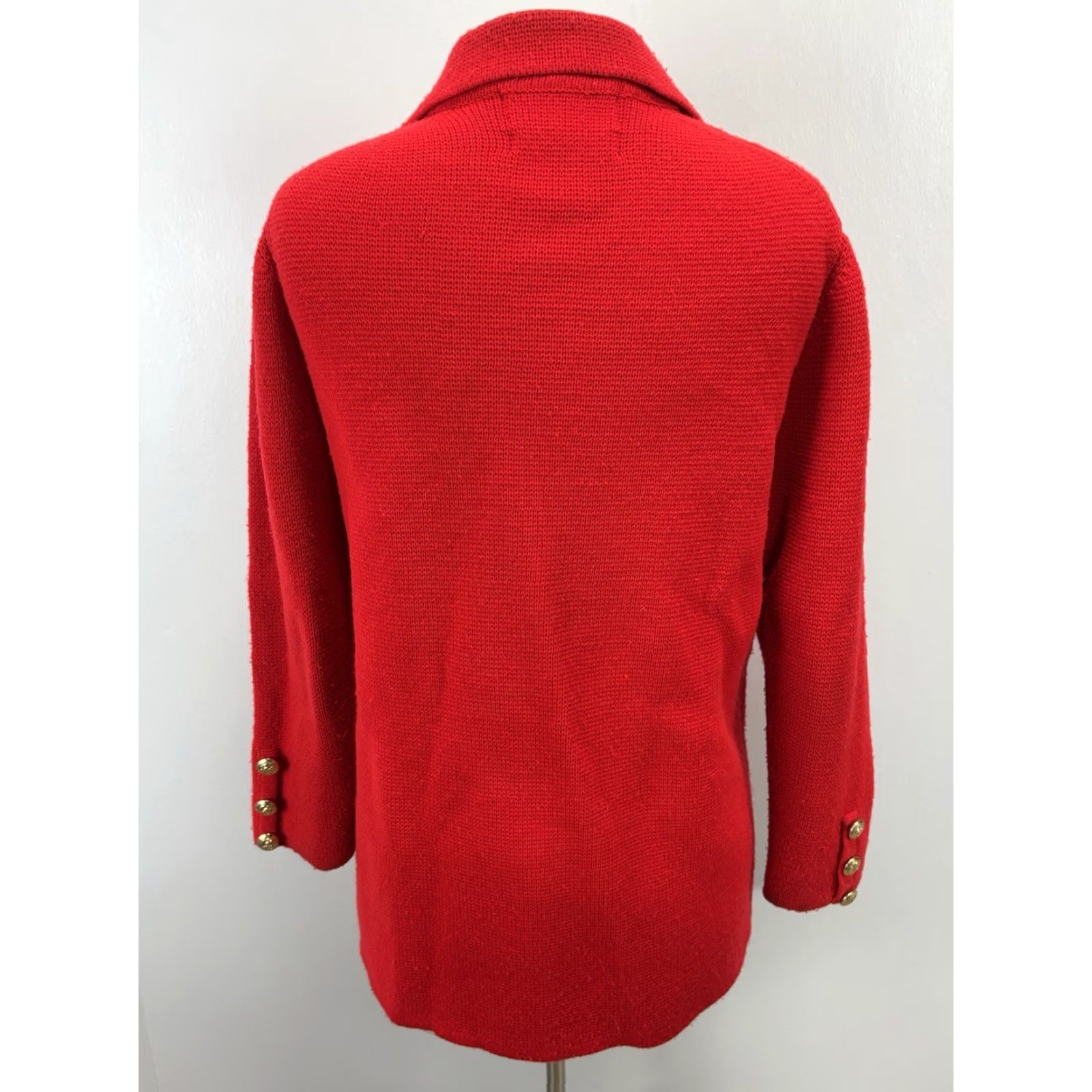 Doublet VINTAGE Lilly Of California Cardigan Knit Sweater Blazer Large Red Women Size L / US 10 / IT 46 - 3 Thumbnail