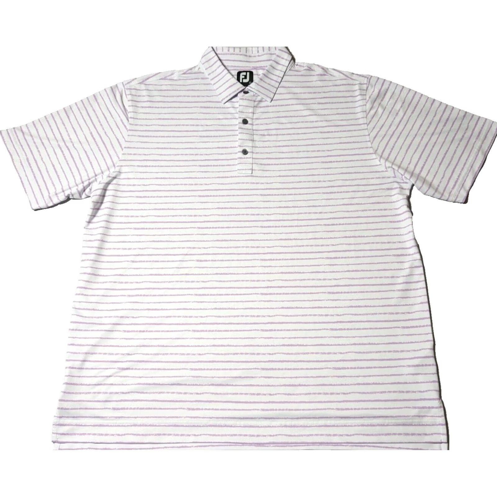 Footjoy FOOTJOY Polo Shirt Men 2XL Lavender Striped Performance Stretch Golf Shirt EUC Short Sleeve Collared Button Embroidered Logo Blue Polyester Spandex Size US XXL / EU 58 / 5 - 2 Thumbnail