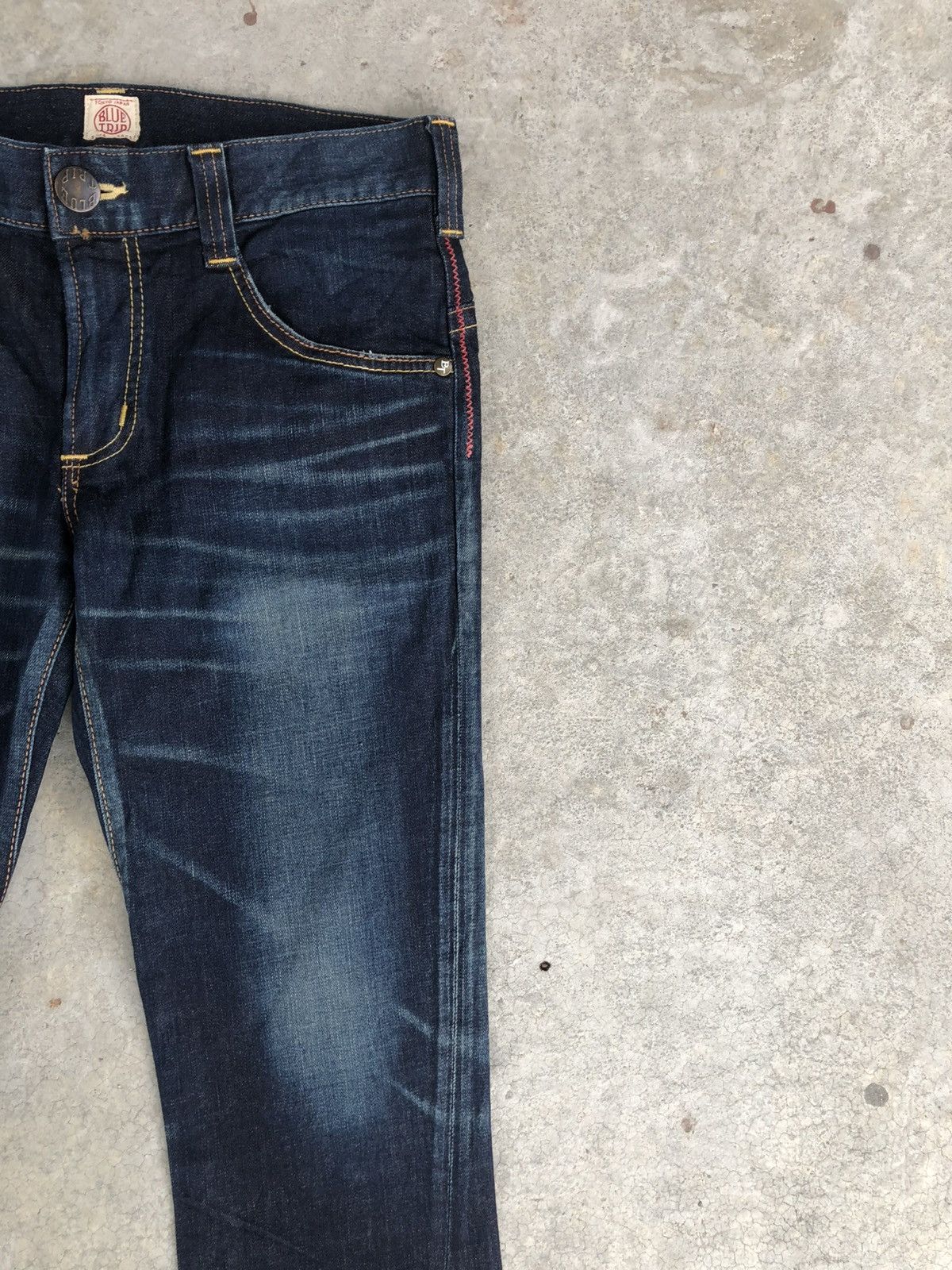 If Six Was Nine Edwin Flared Jeans Bootcut Distressed Back Buckle Size US 33 - 5 Thumbnail